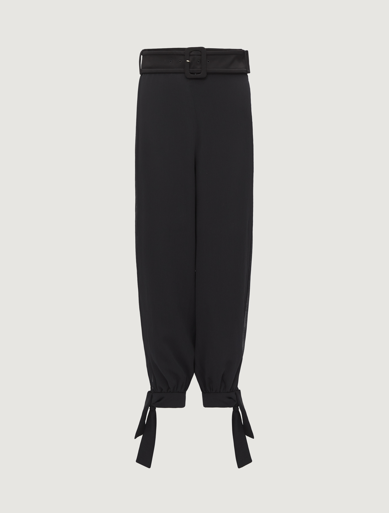 satin trousers black