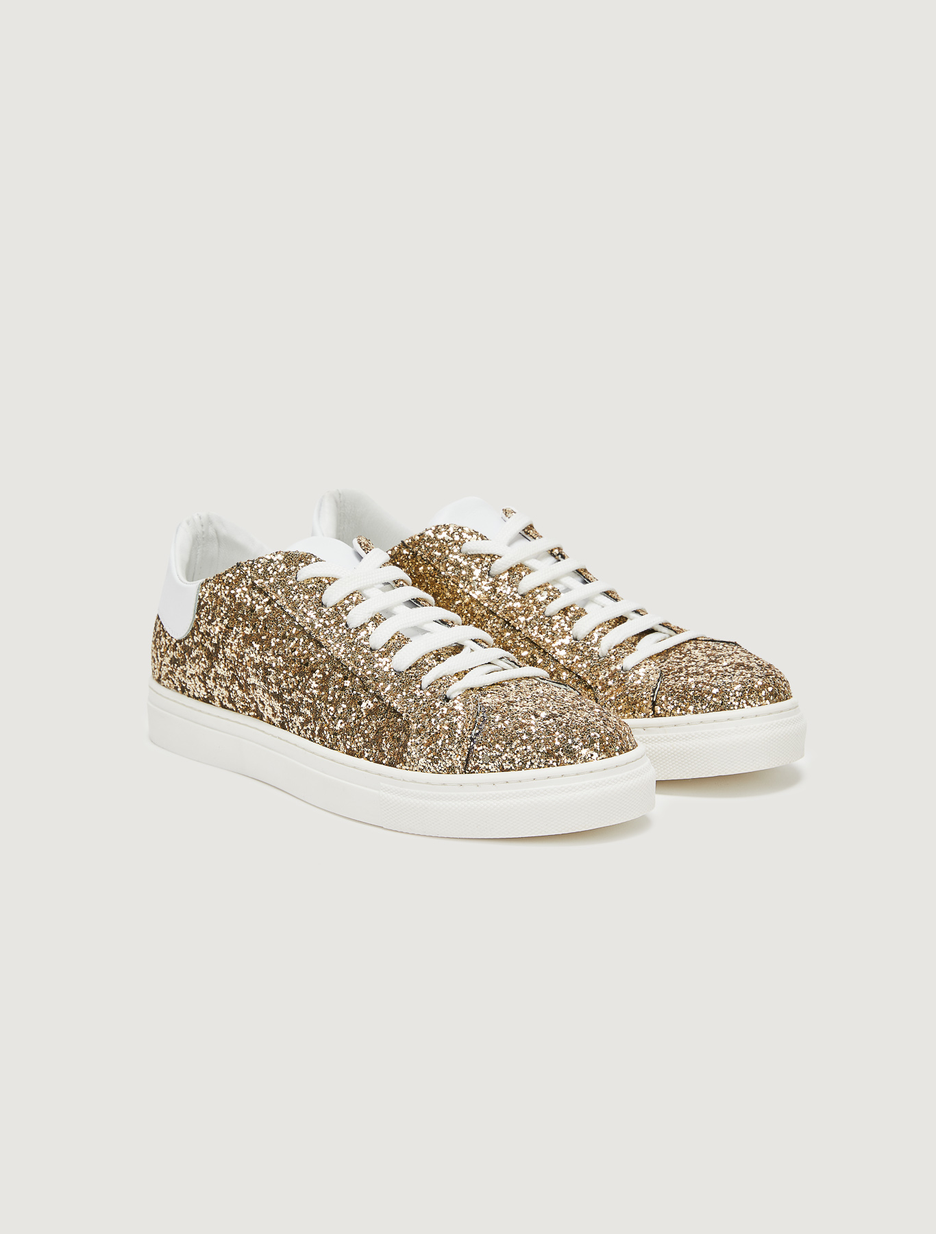 gold sparkly trainers
