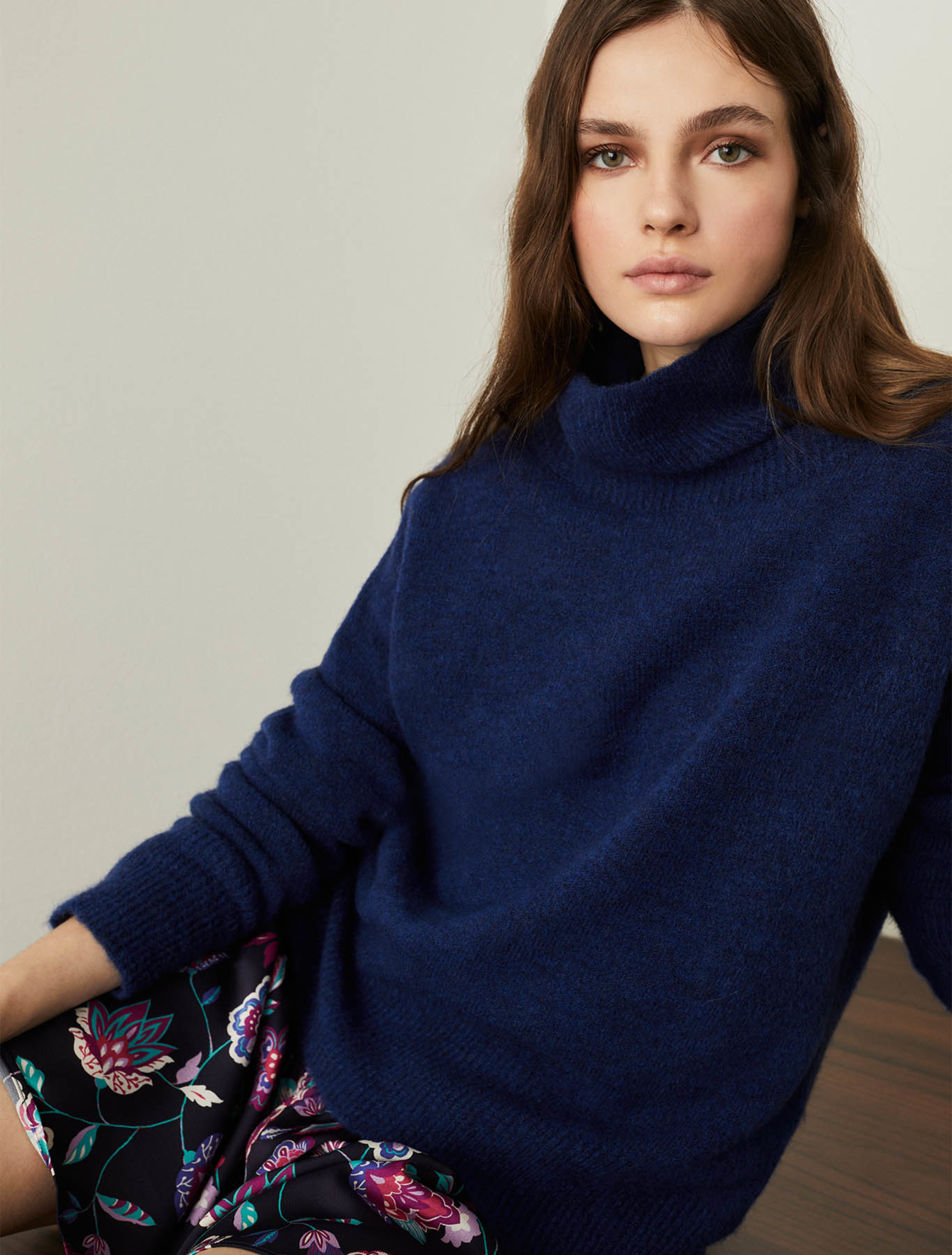 cornflower blue sweater