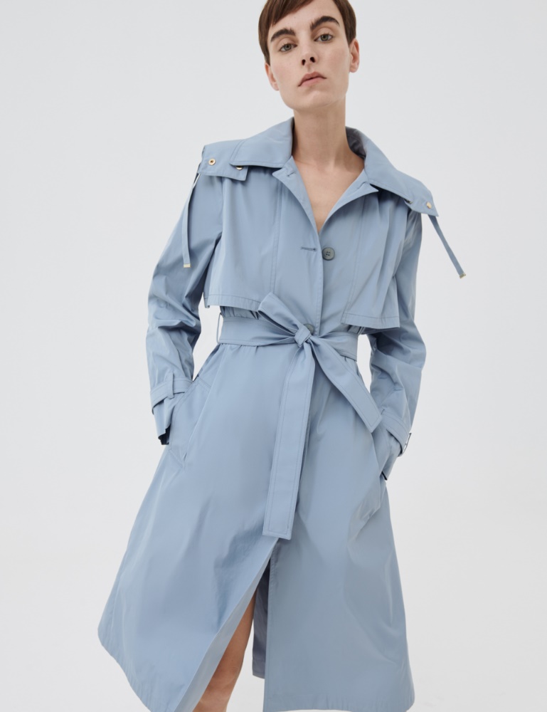 Trench Donna In Pelle D'Agnello Metallizzata Oro - Zairouje Leather Co - Fatto A Mano