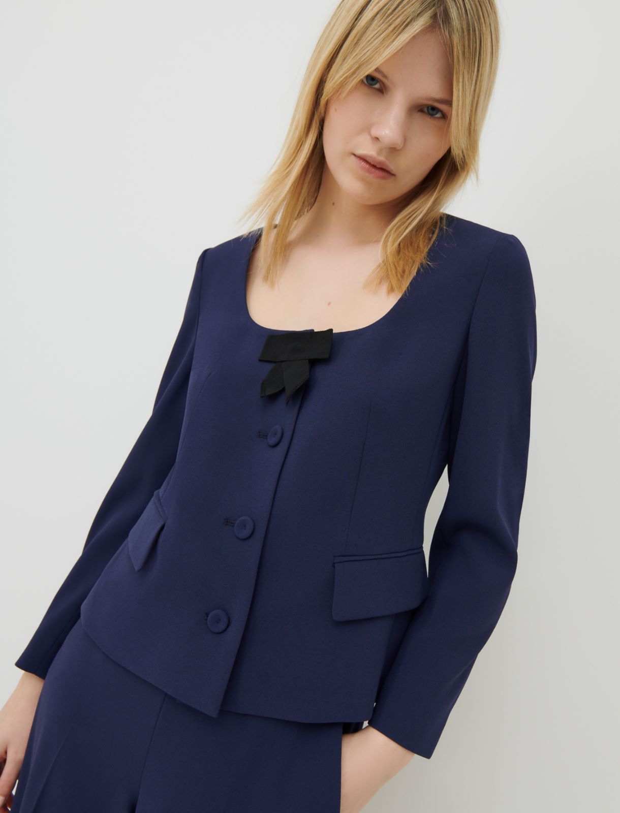 Crepe jacket, navy - Marella