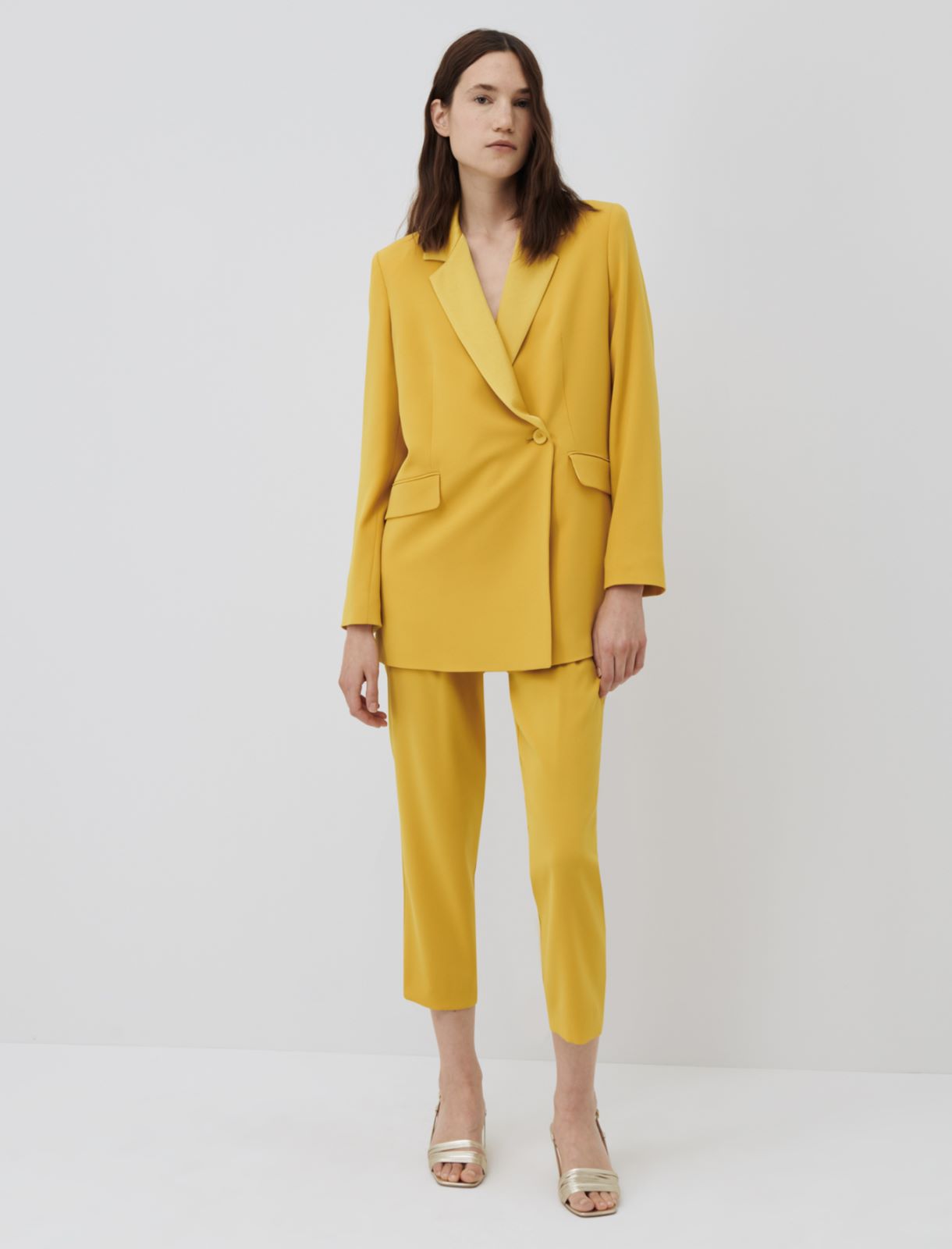 Double-breasted blazer, yellow - Marella