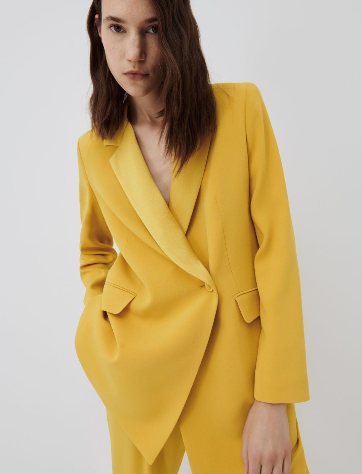 Double-breasted blazer, yellow - Marella