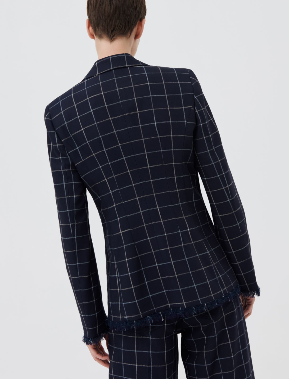 Basketweave blazer, navy - Marella
