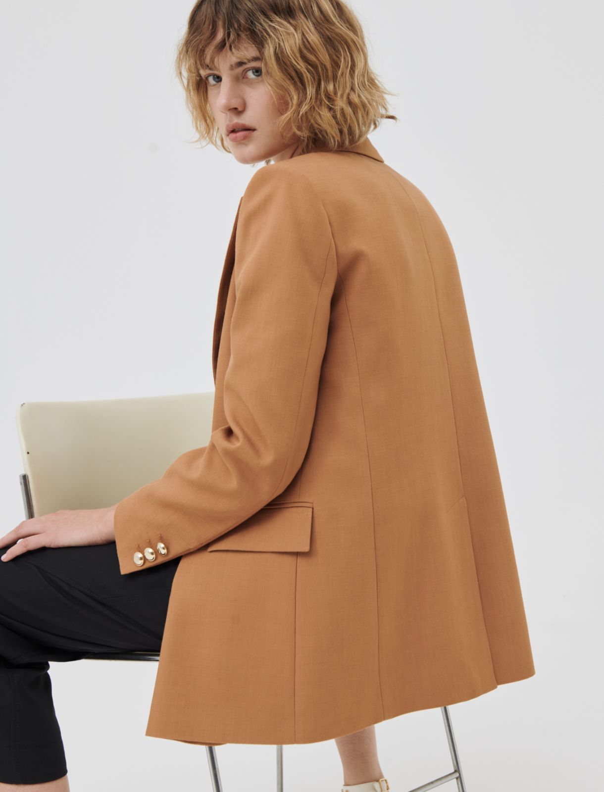 Double-breasted blazer, tobacco - Marella