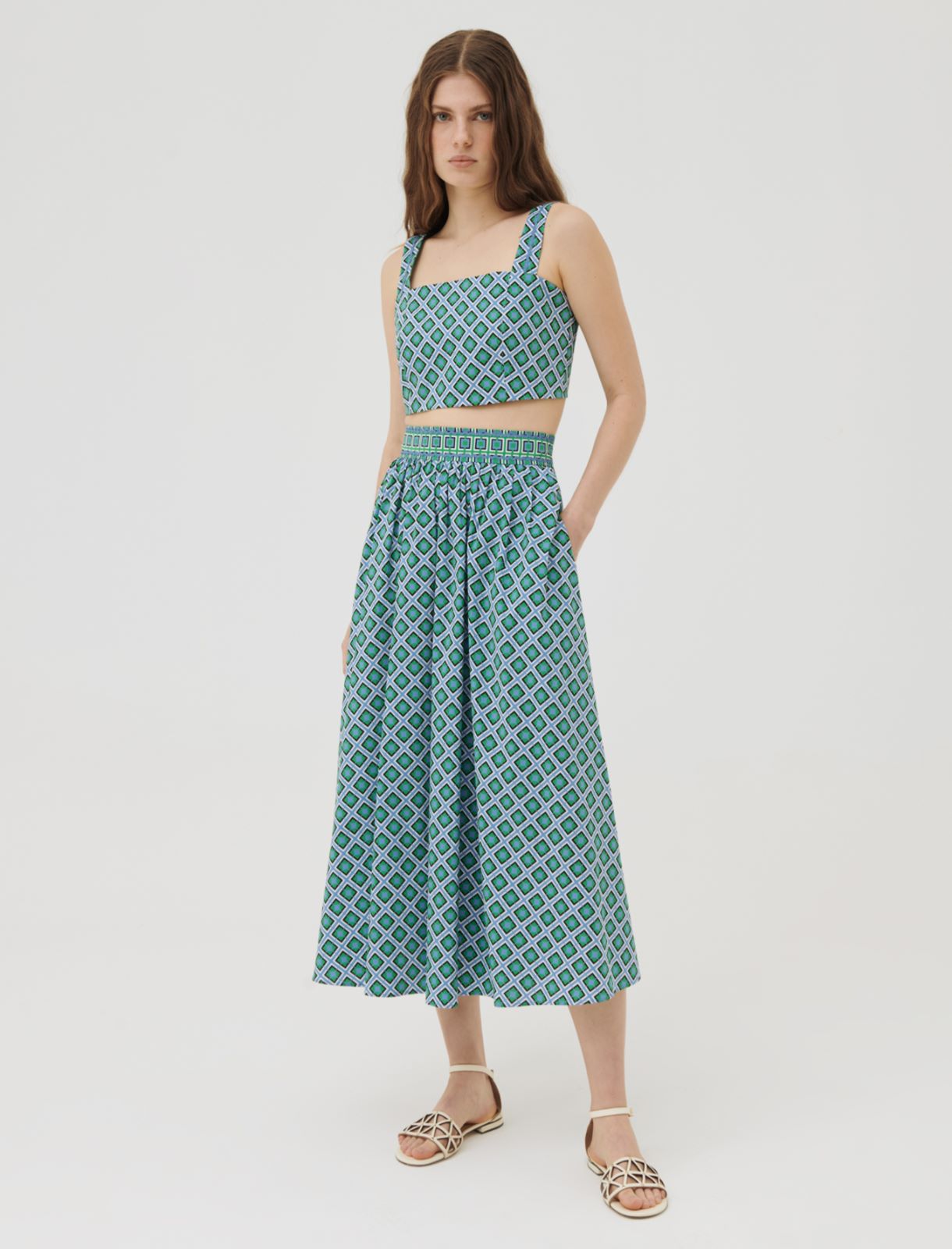Patterned skirt, light blue - Marella