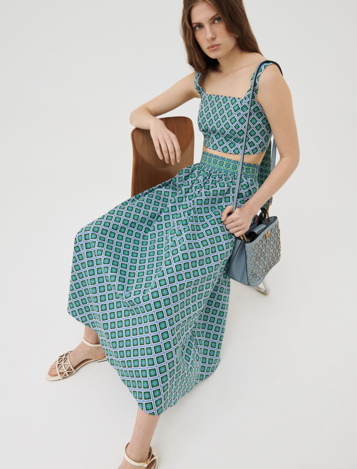 Patterned skirt, light blue - Marella