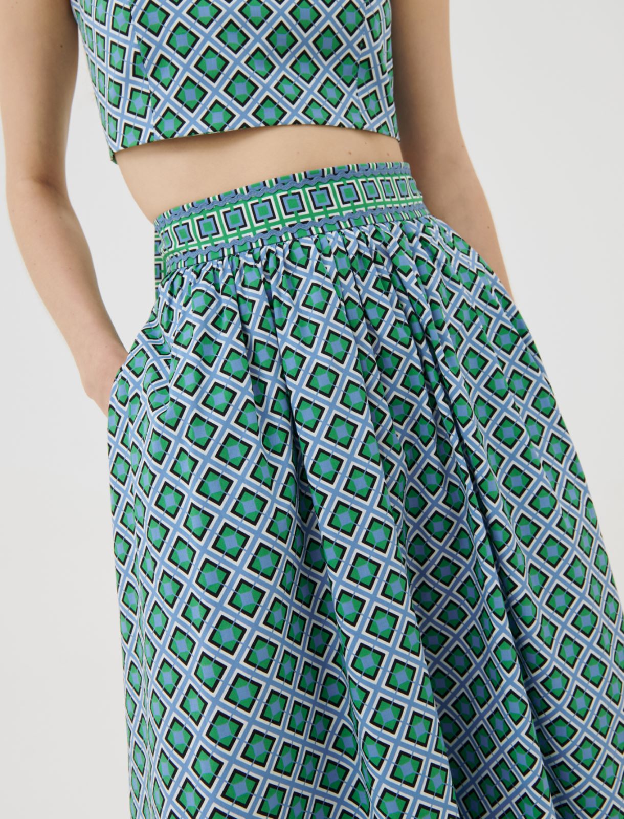Patterned skirt, light blue - Marella