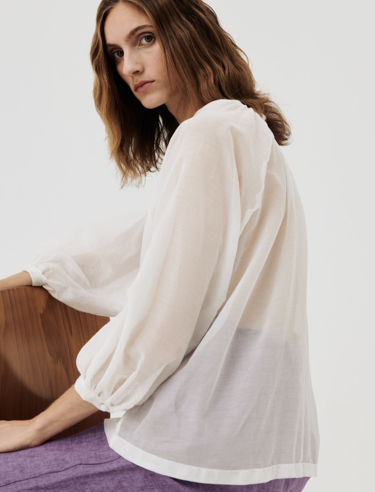 Muslin shirt, white - Marella