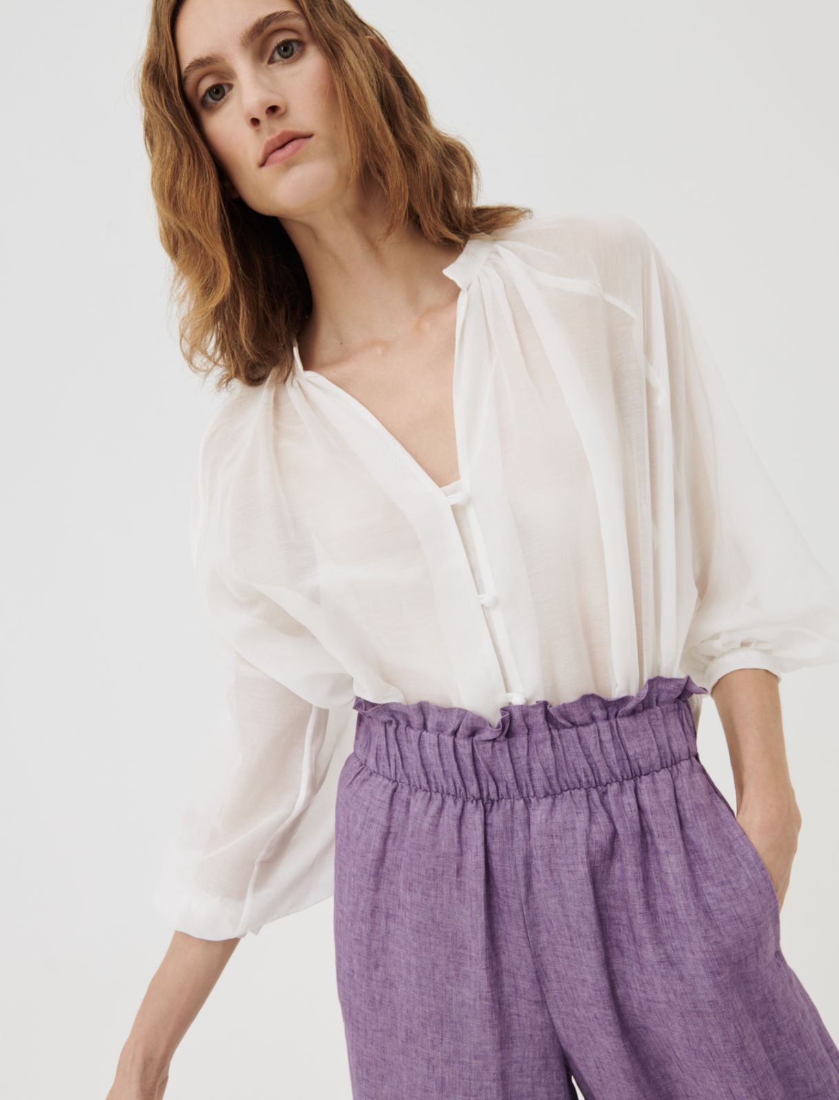 Muslin shirt, white - Marella