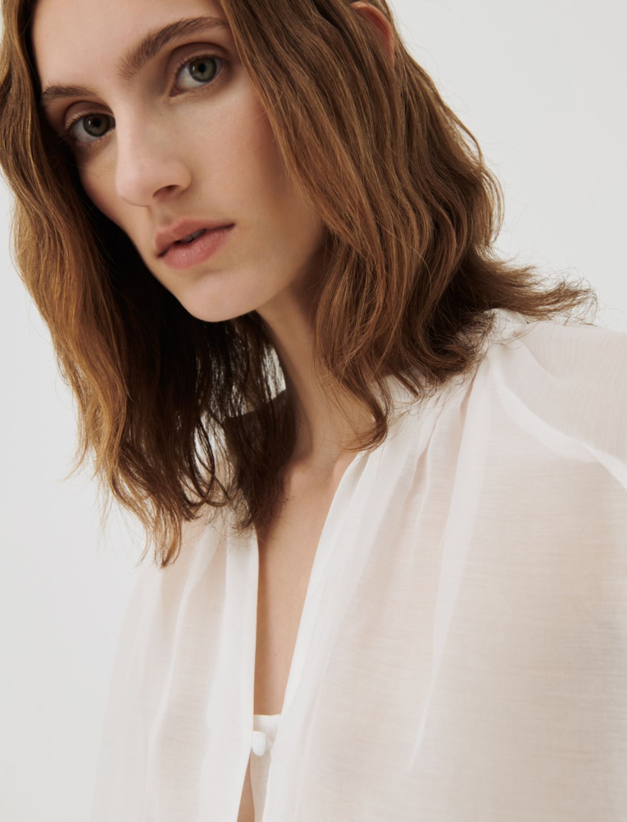 Muslin shirt, white - Marella