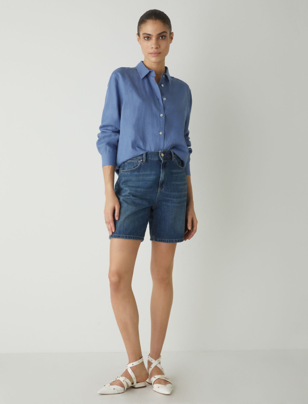 Linen shirt, dark blue - Marella