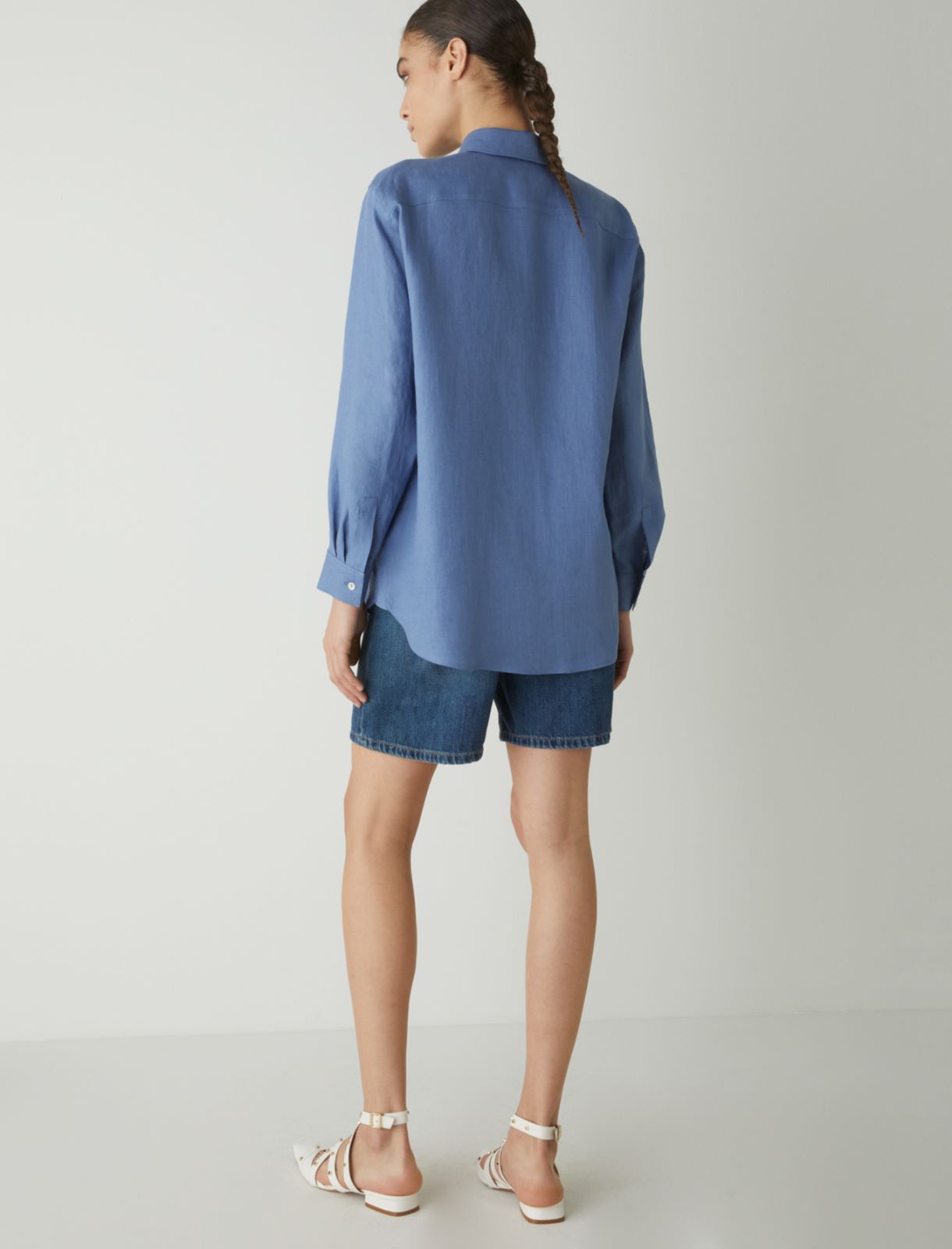 Linen shirt, dark blue - Marella