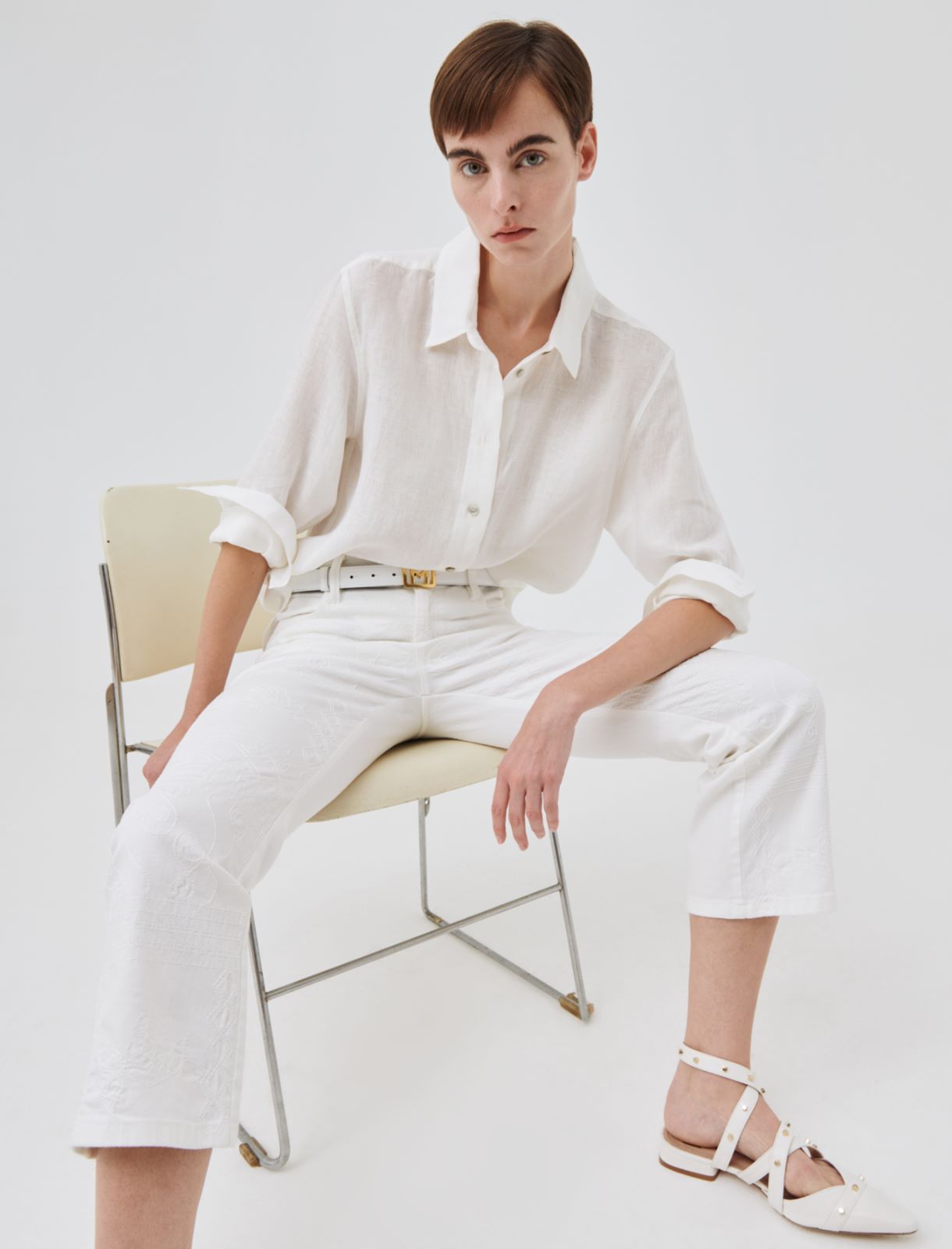 Linen shirt, white - Marella