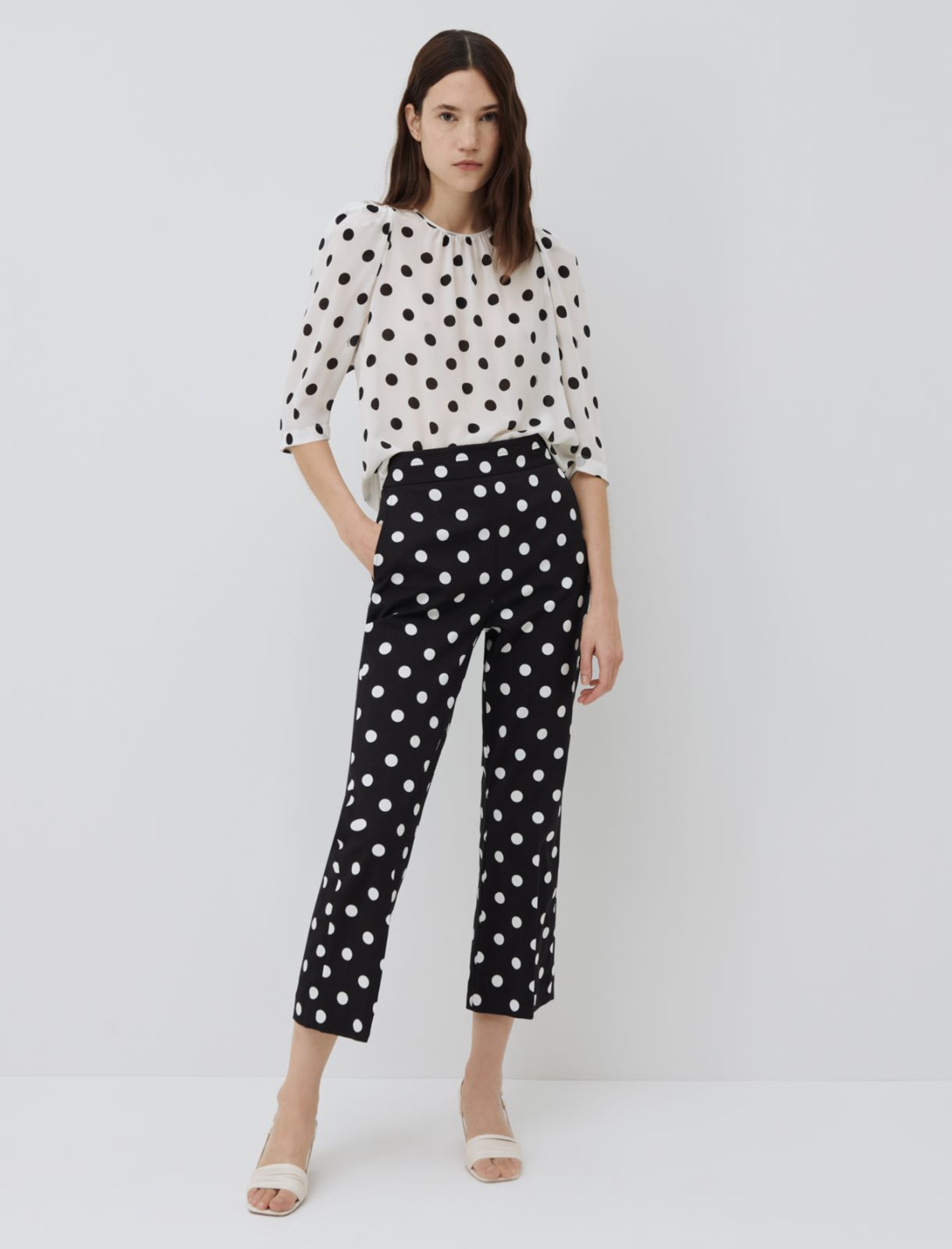 Patterned blouse, white - Marella