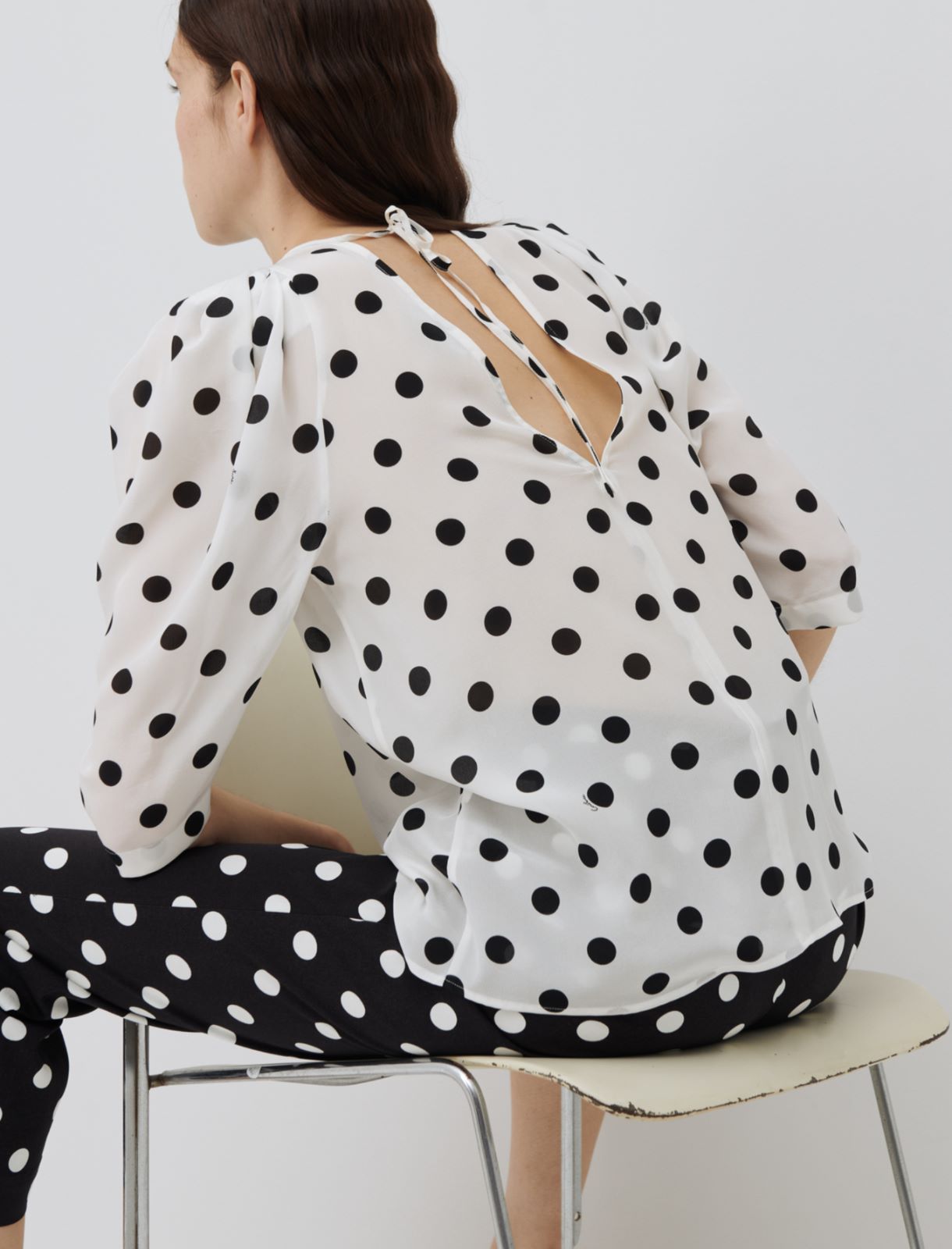Patterned blouse, white - Marella