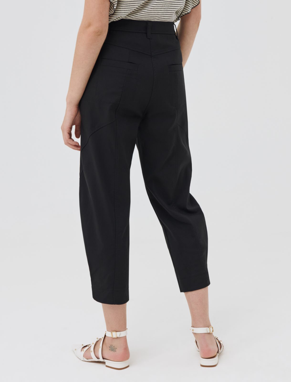 Carrot-fit trousers, black - Marella