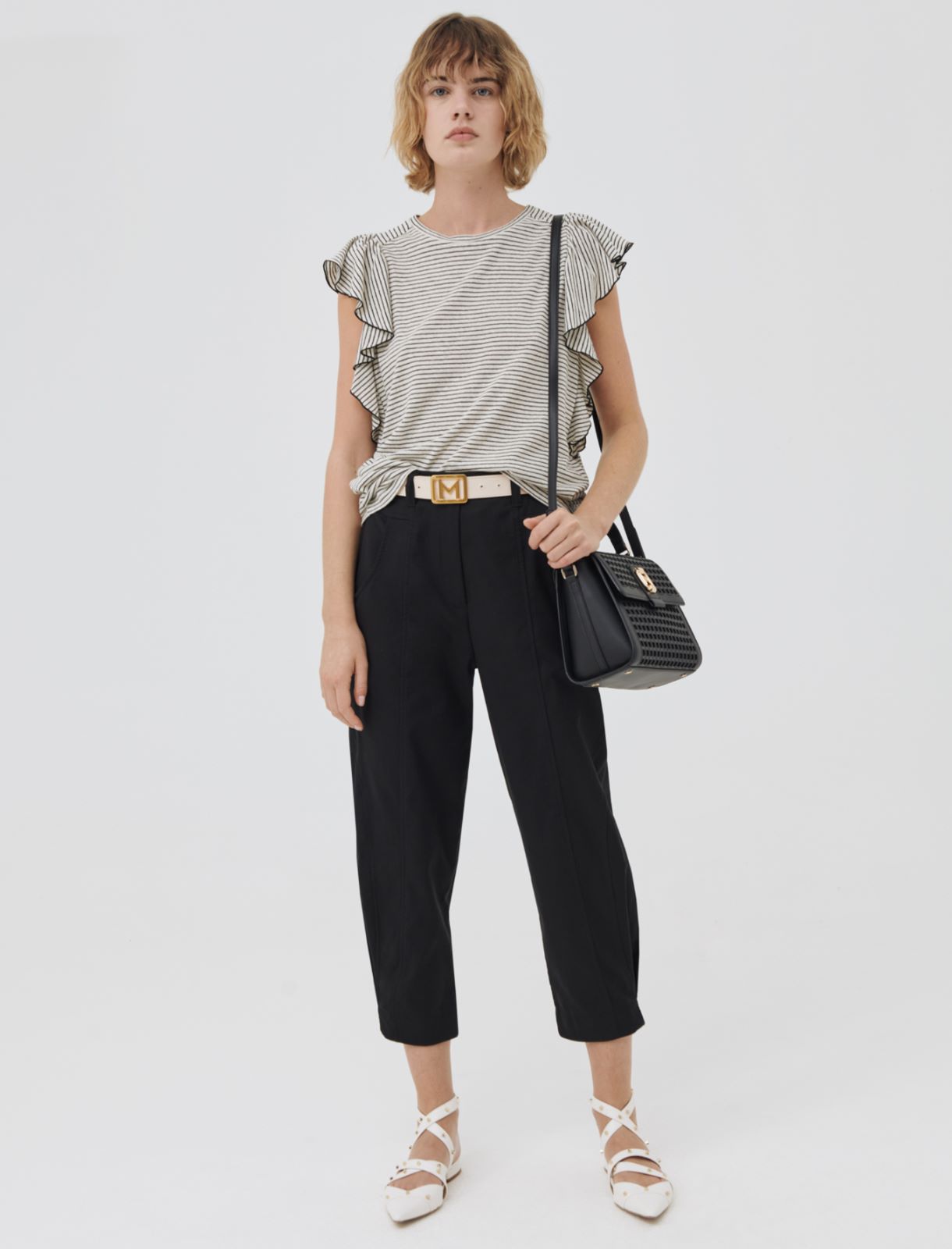 Carrot-fit trousers, black - Marella