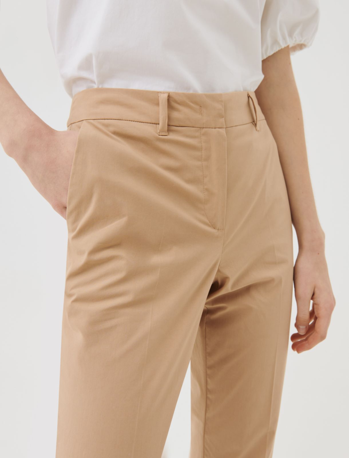 Poplin trousers, natural - Marella