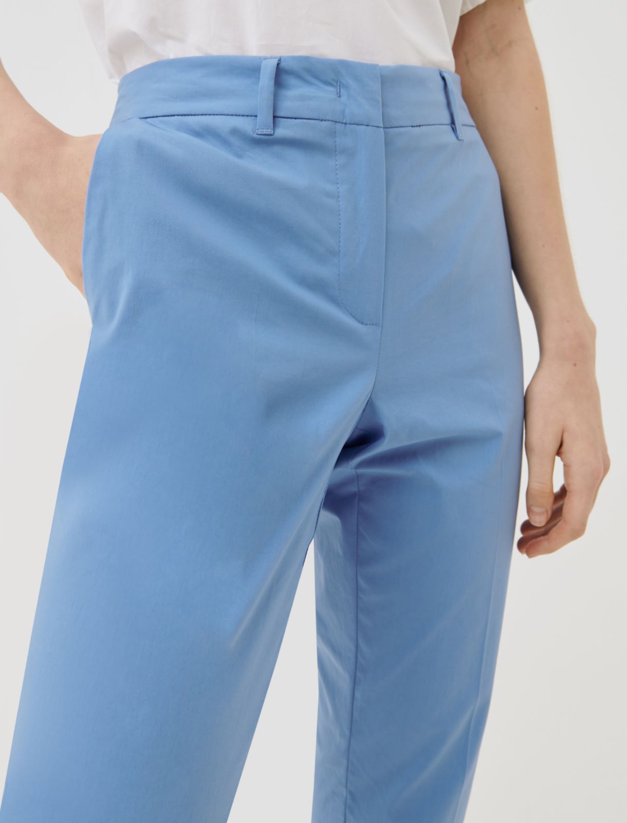 Poplin trousers, light blue - Marella