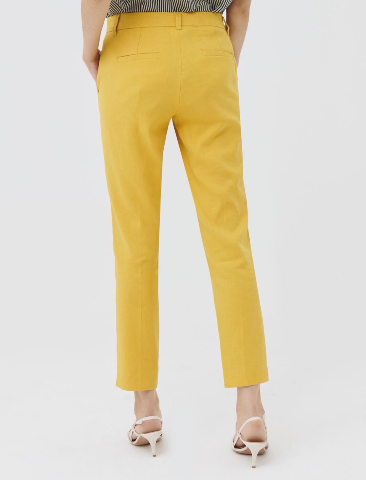Basketweave trousers, yellow - Marella