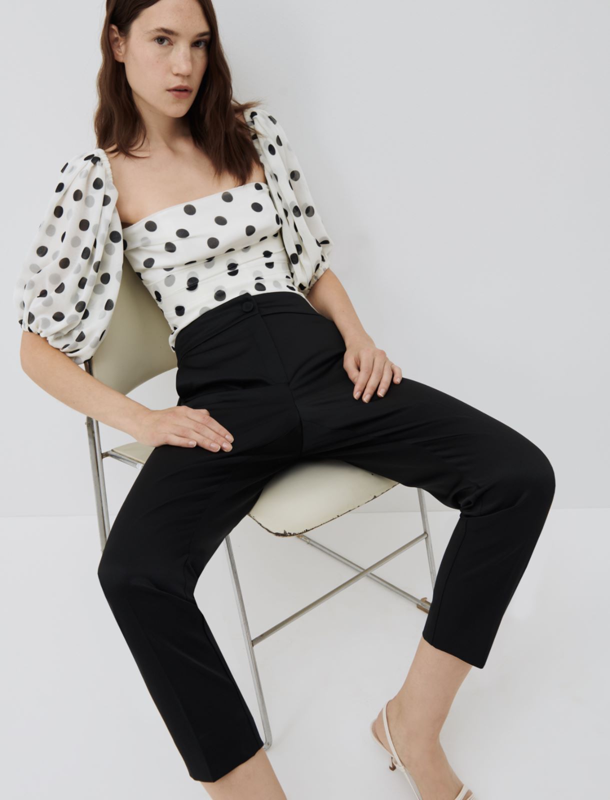 Cigarette trousers, black - Marella