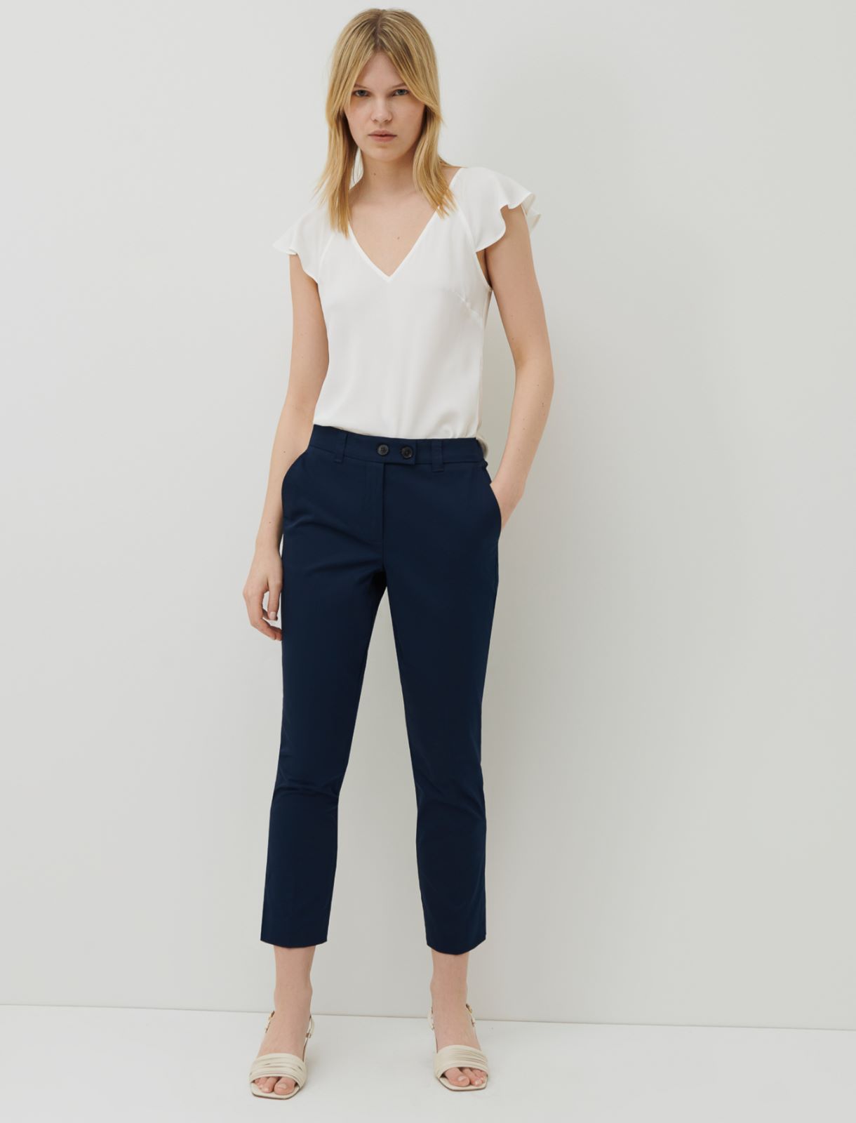 Cigarette trousers, navy - Marella