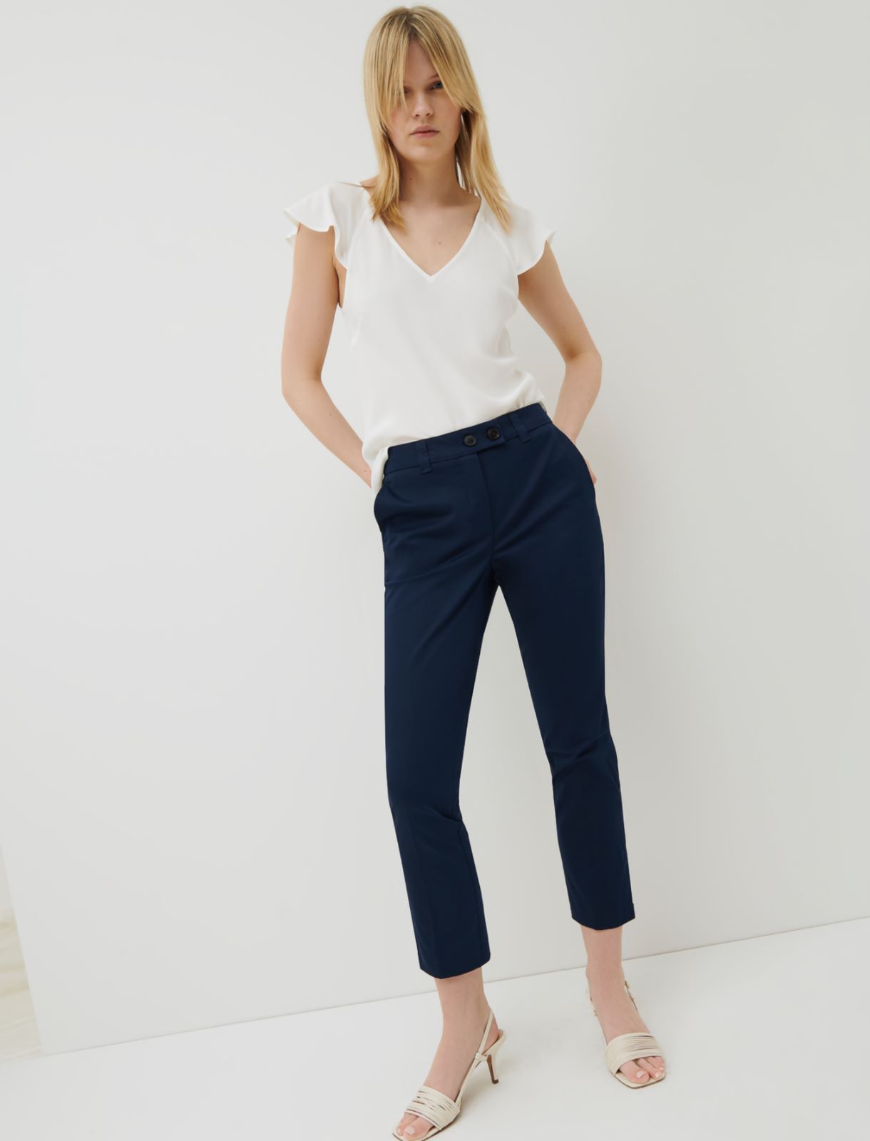 Cigarette trousers, navy - Marella