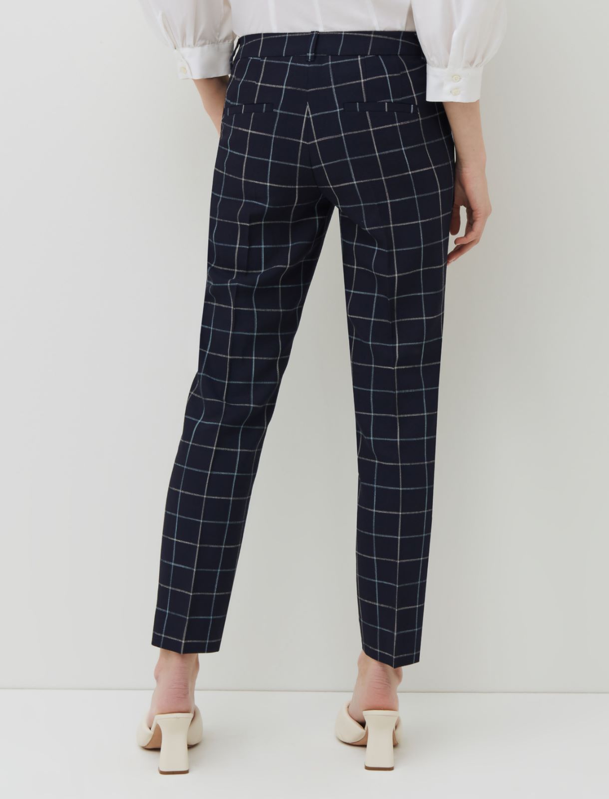 Basketweave trousers, navy - Marella