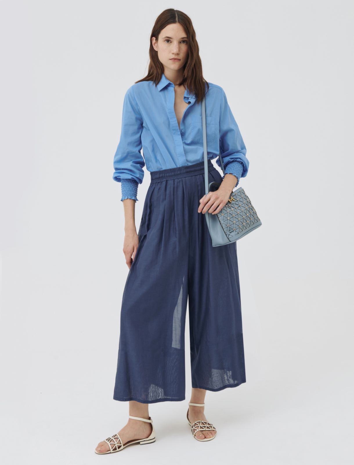 Wide leg trousers, navy - Marella