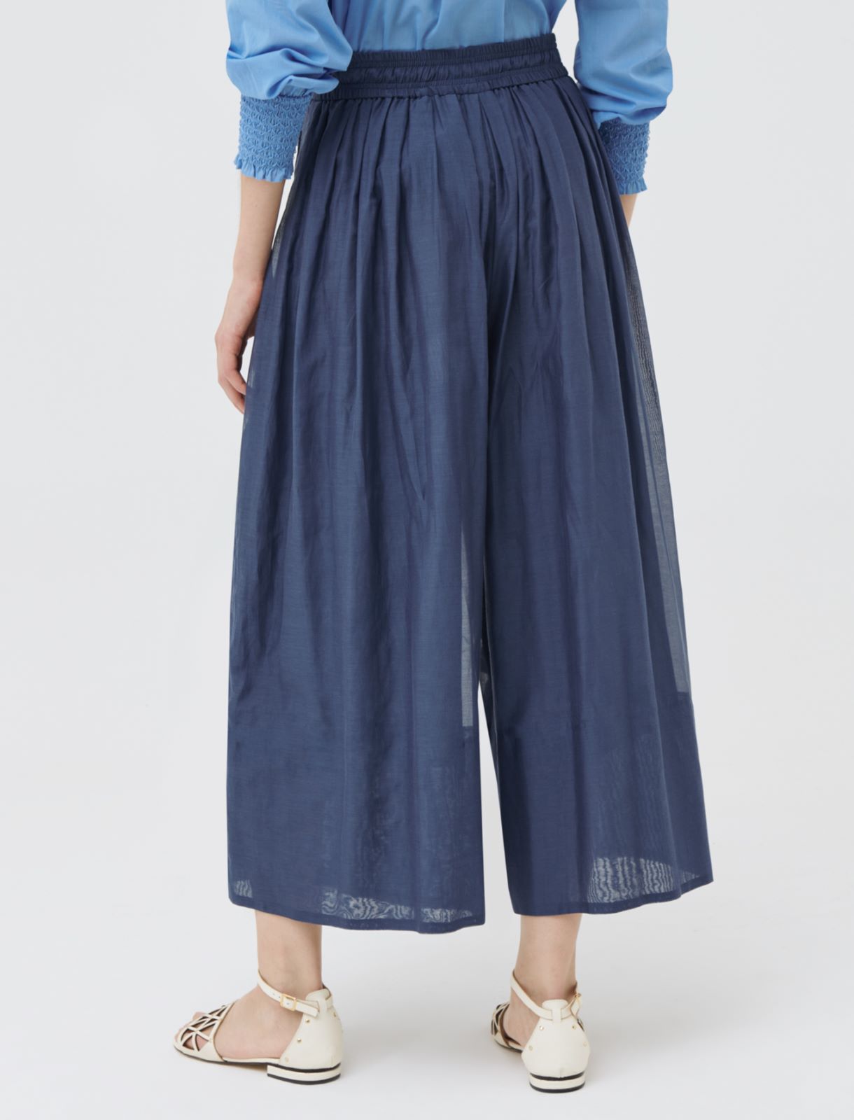 Wide leg trousers, navy - Marella