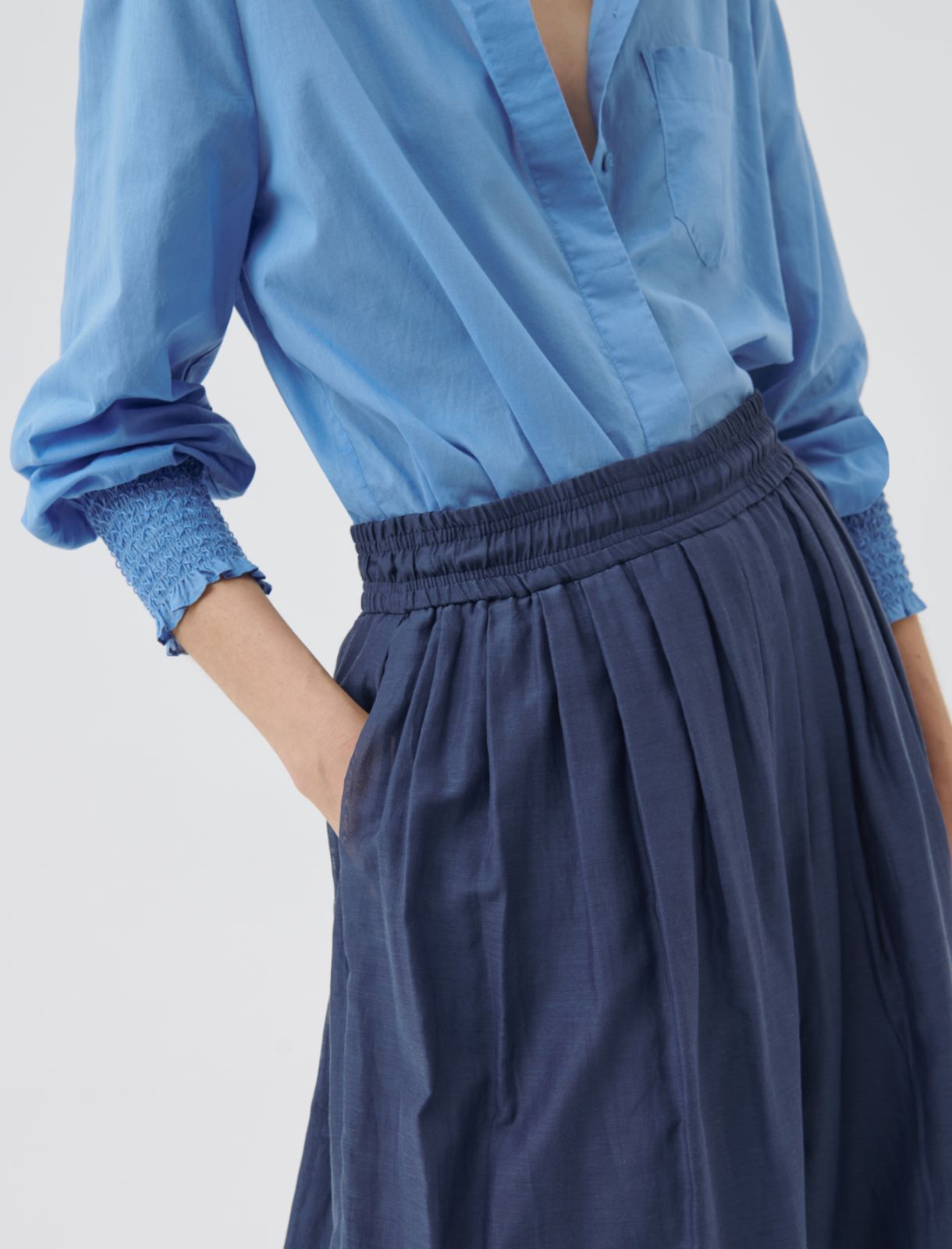 Wide leg trousers, navy - Marella