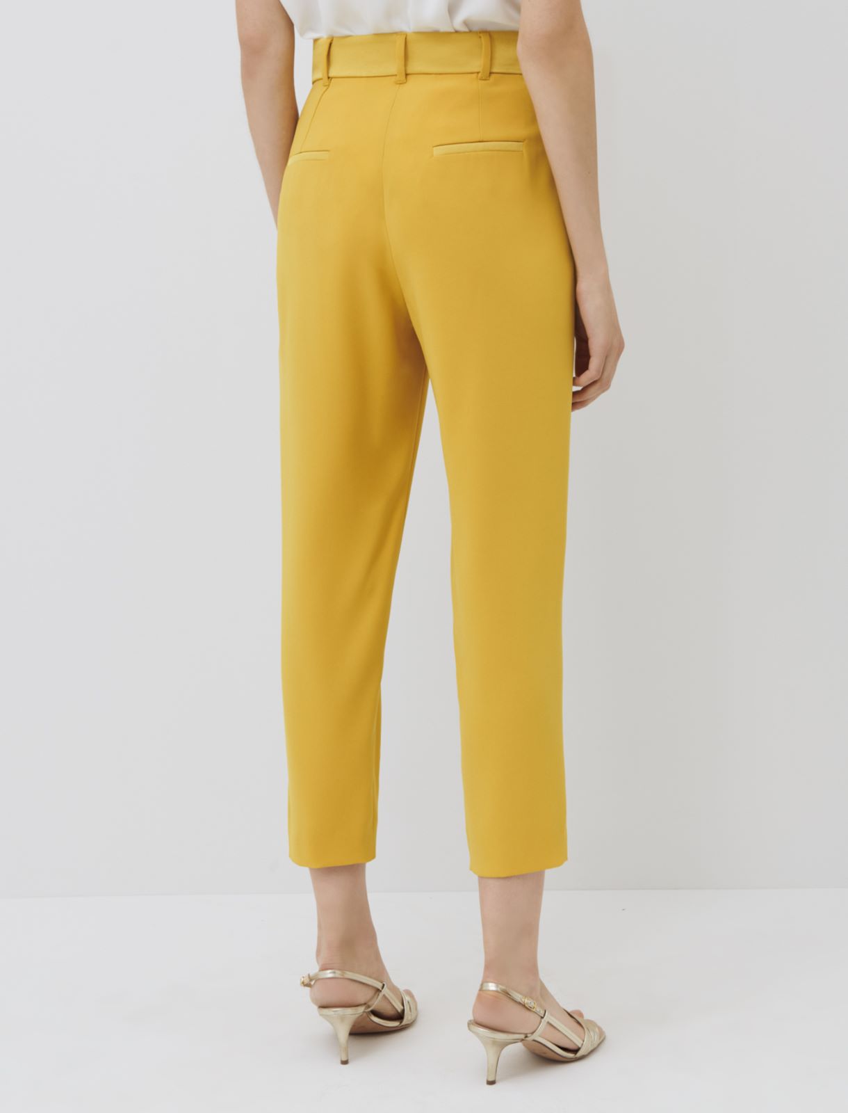 Crepe trousers, yellow - Marella
