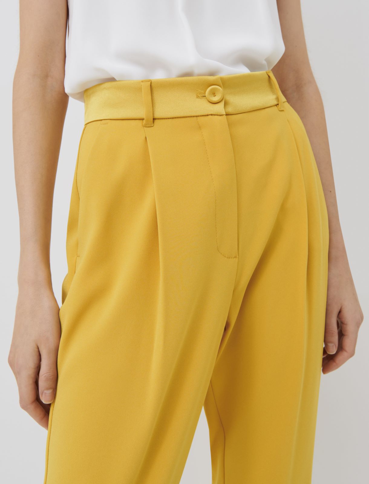 Crepe trousers, yellow - Marella