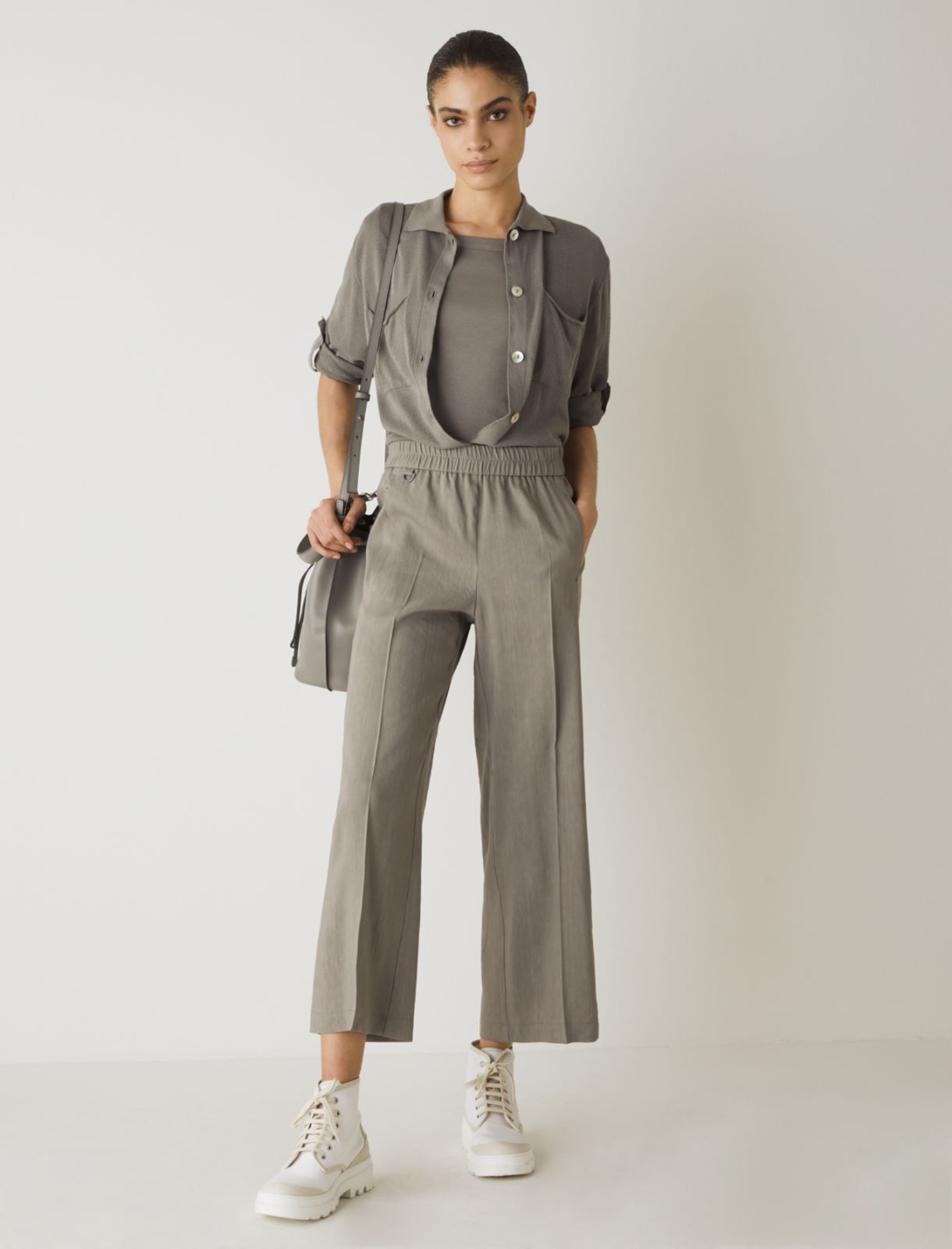 MONOCHROME Straight trousers, medium grey - Marella