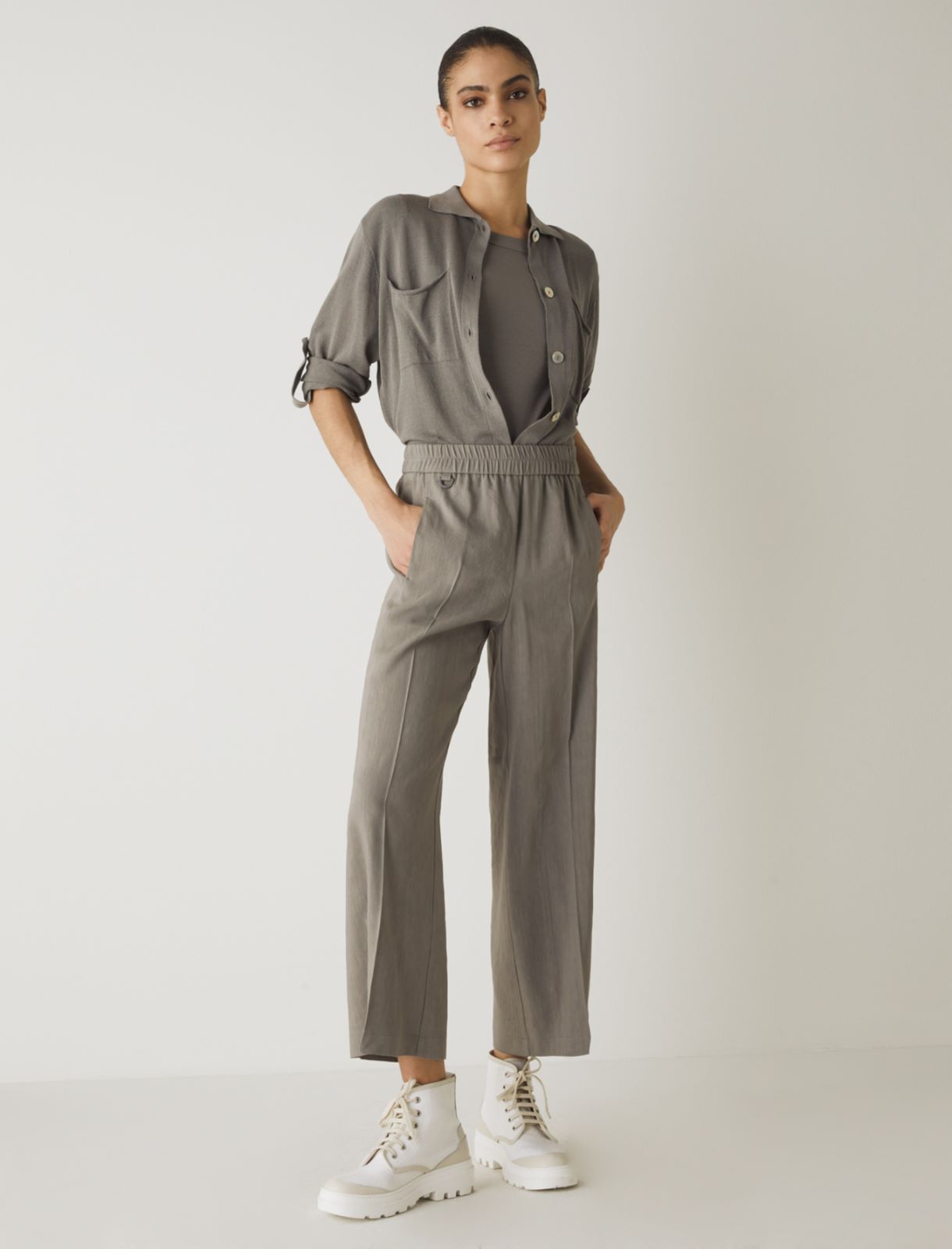 MONOCHROME Straight trousers, medium grey - Marella