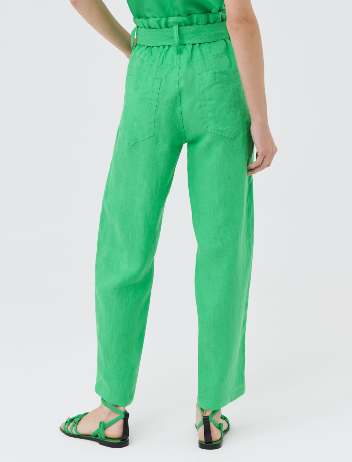 Linen trousers, bright green - Marella