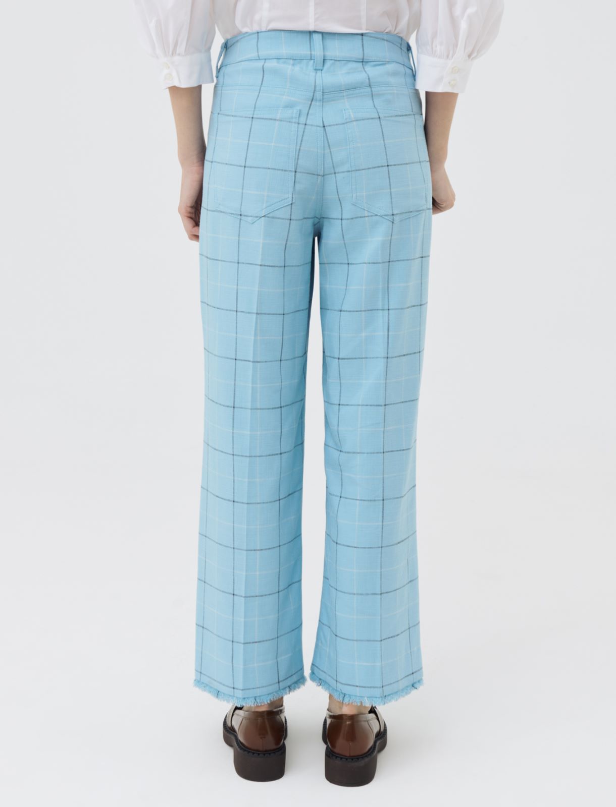 Basketweave trousers, light blue - Marella
