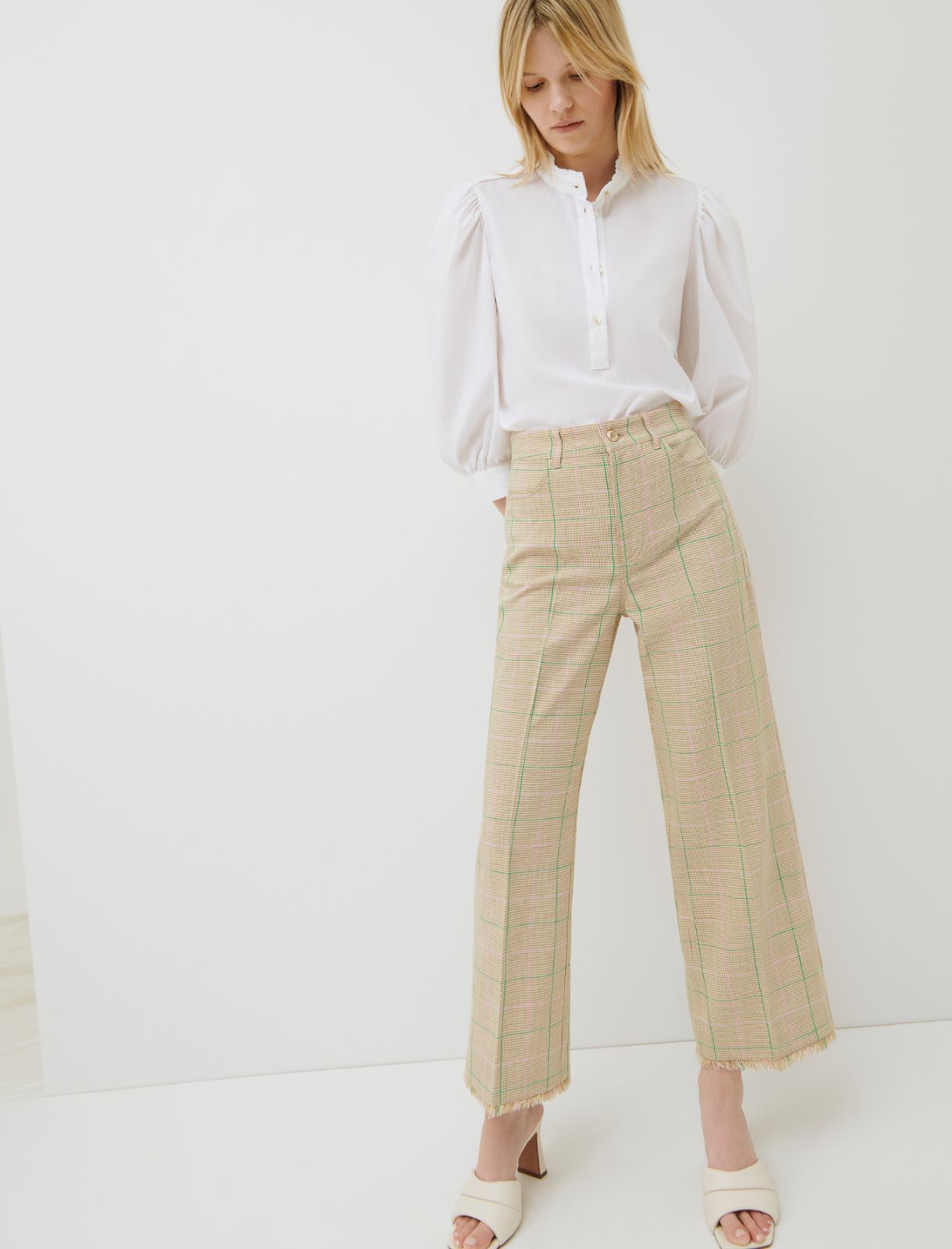 Basketweave trousers, natural - Marella
