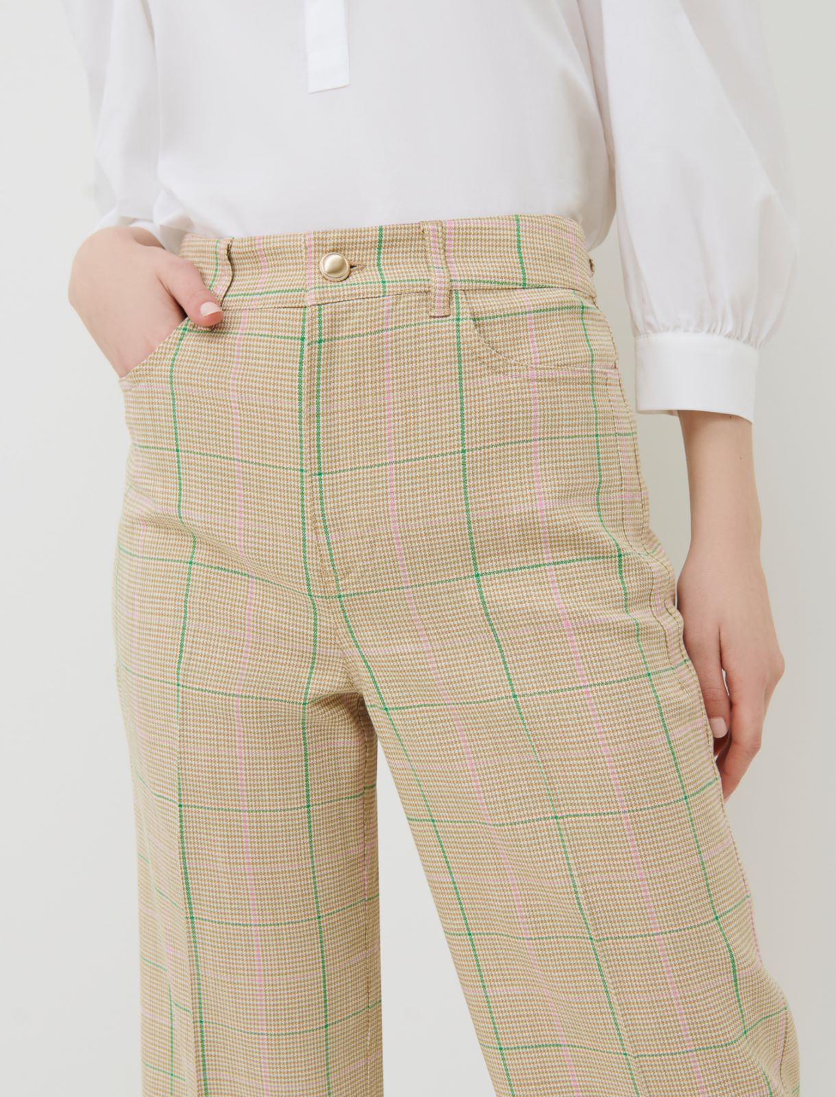 Basketweave trousers, natural - Marella