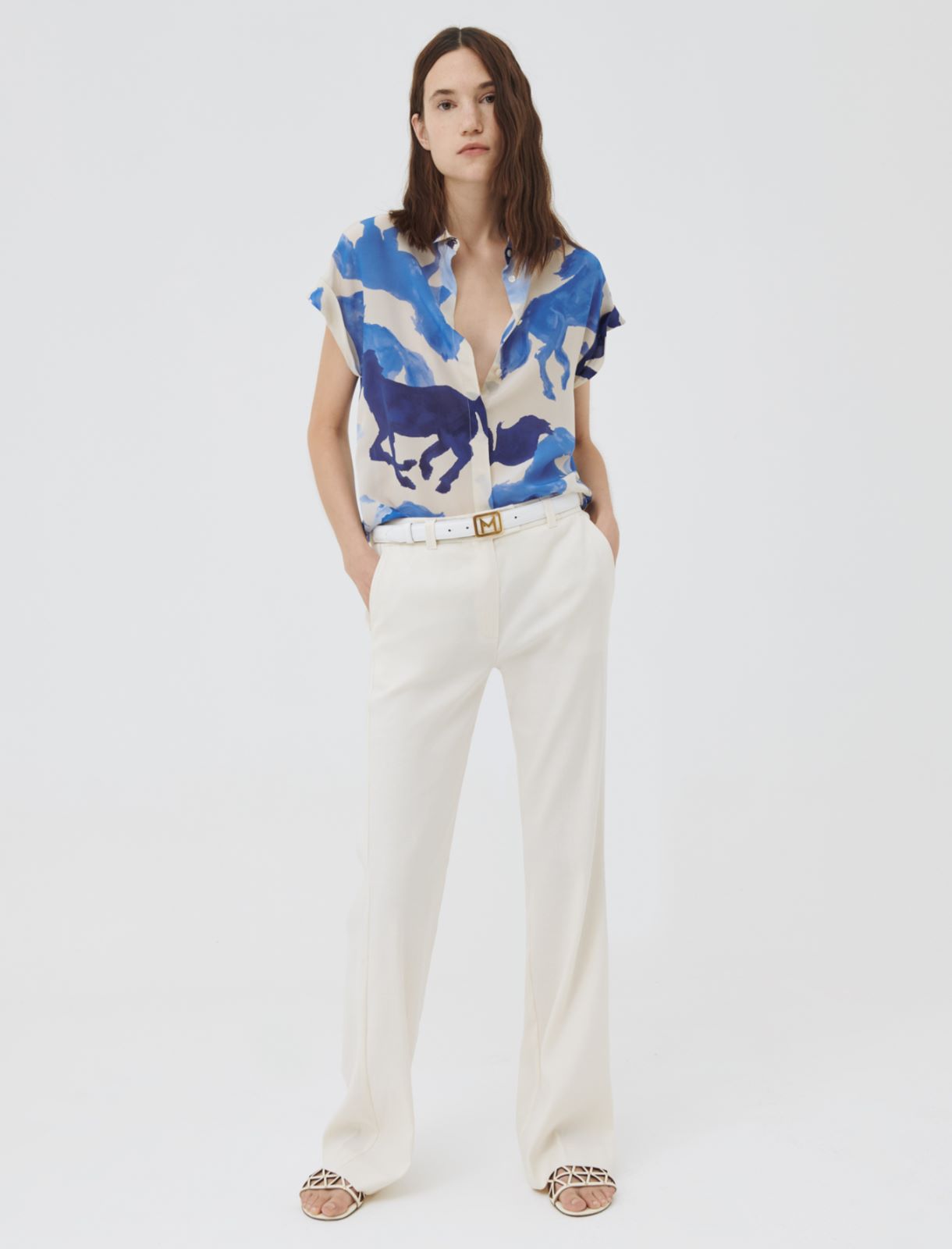 Flared trousers, cream - Marella
