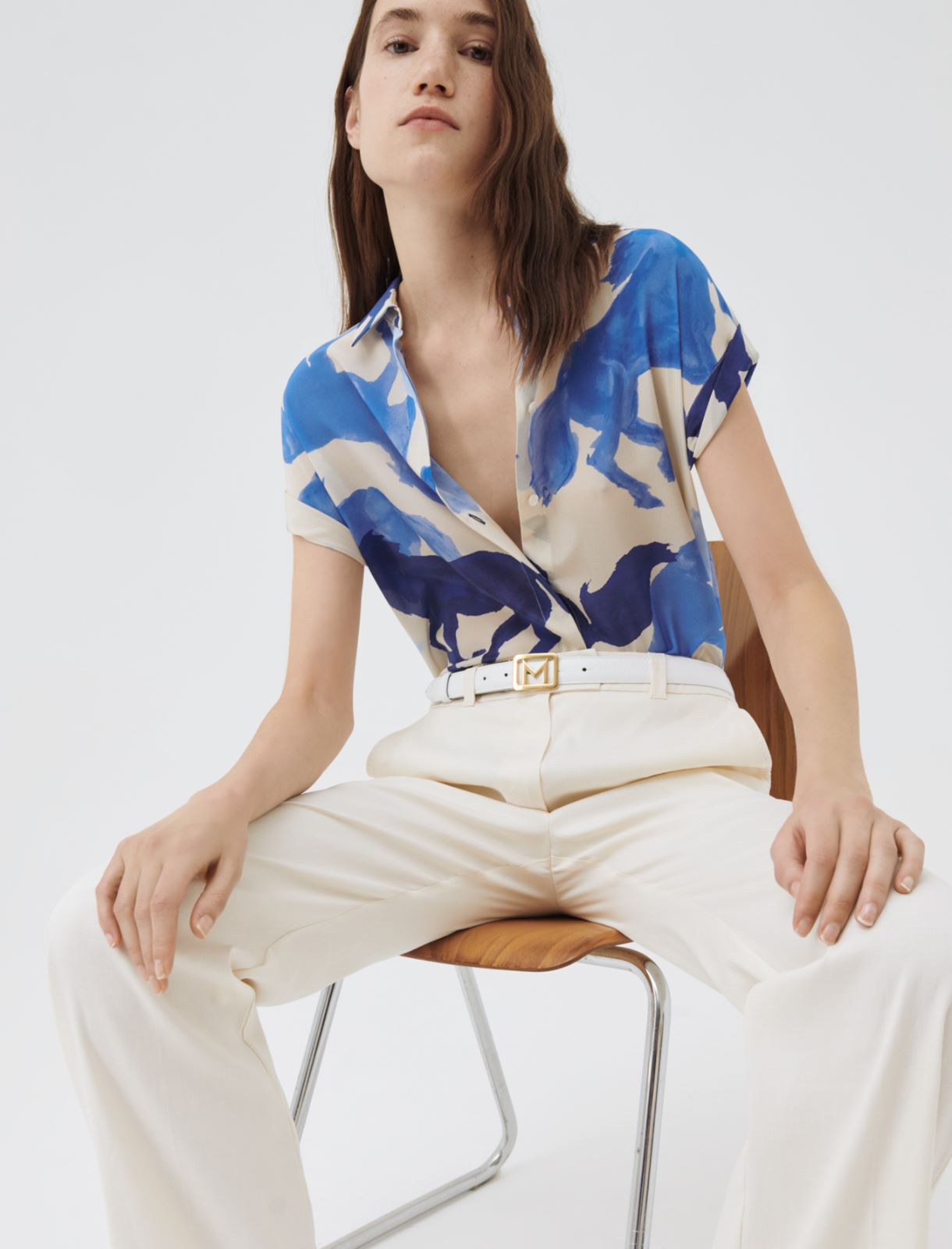 Flared trousers, cream - Marella