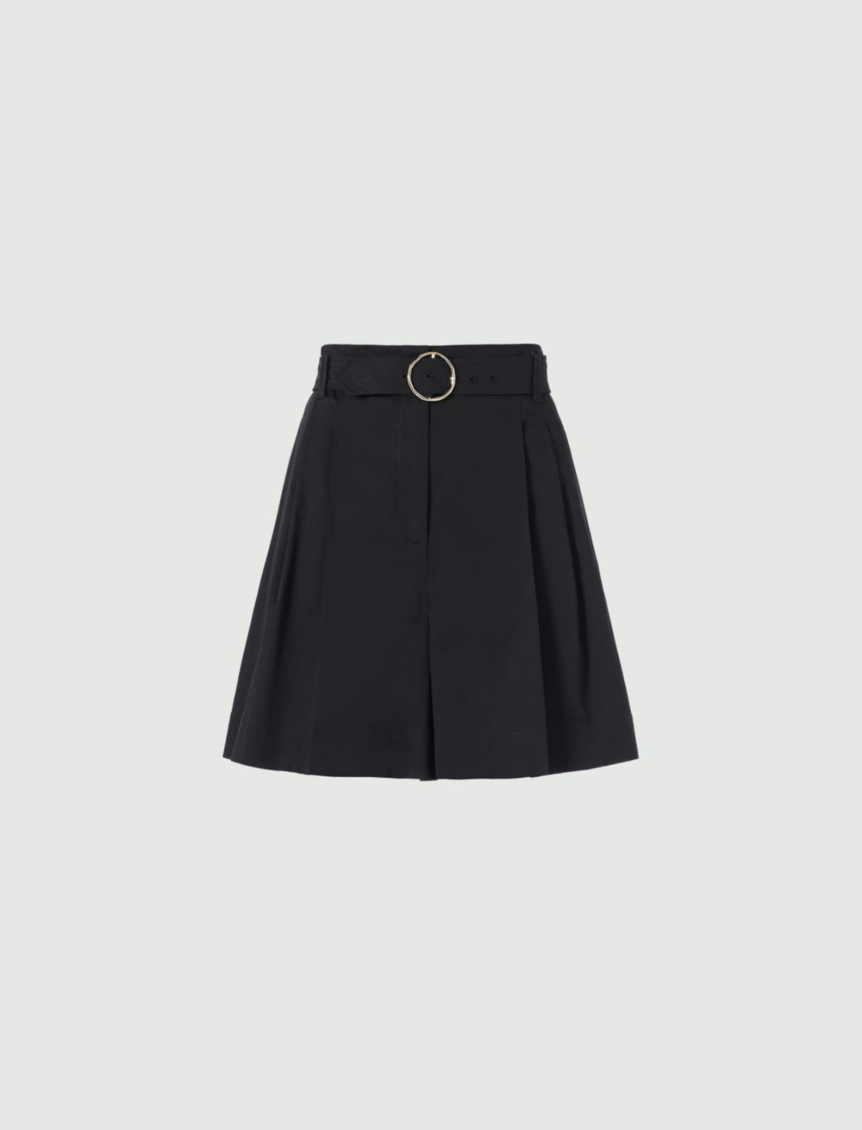 Bermuda in cotton satin, black - Marella