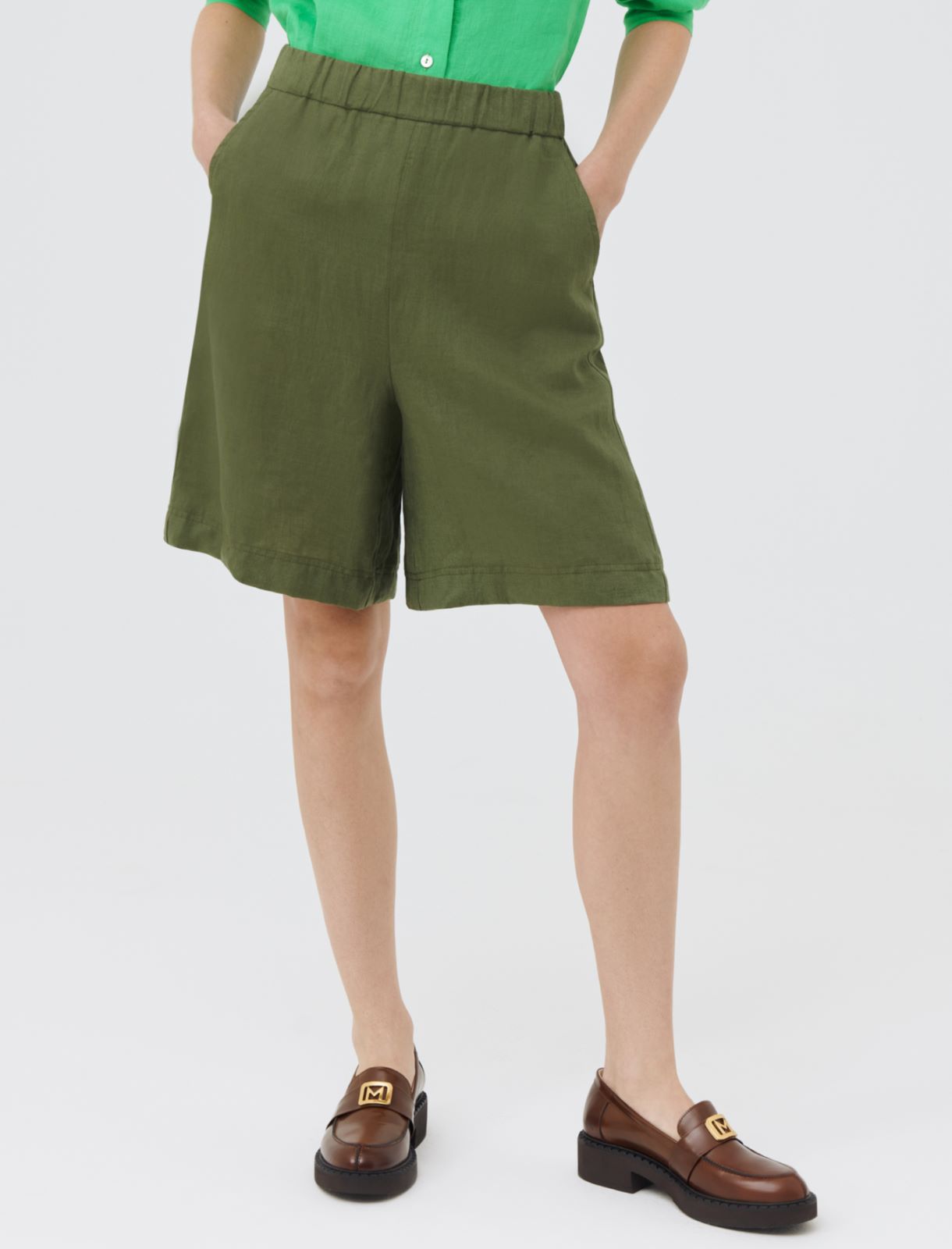 Linen shorts, kaki - Marella