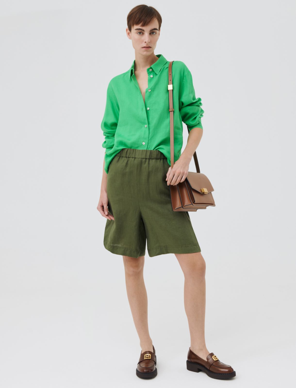 Linen shorts, kaki - Marella
