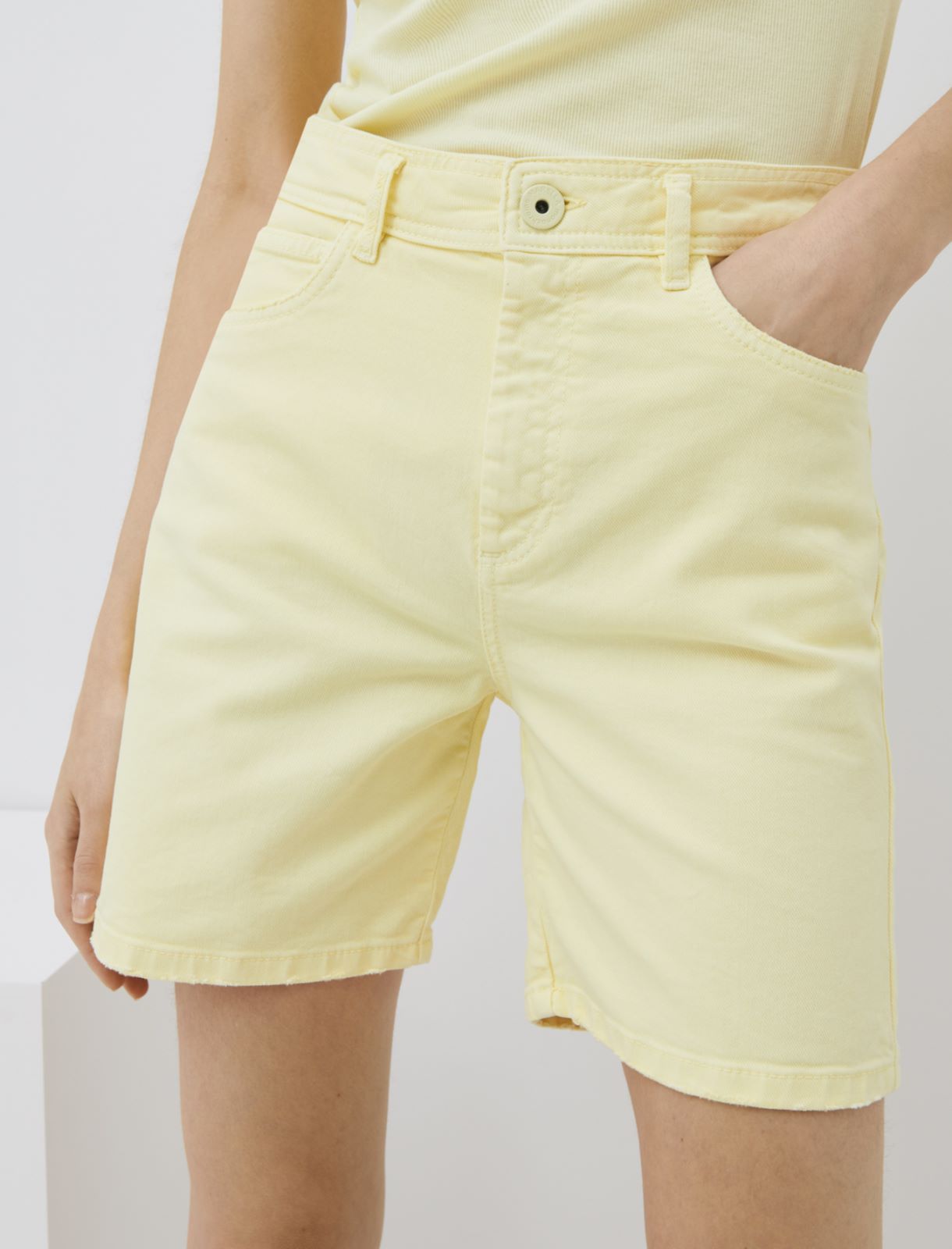 MONOCHROME Denim shorts, light yellow - Marella