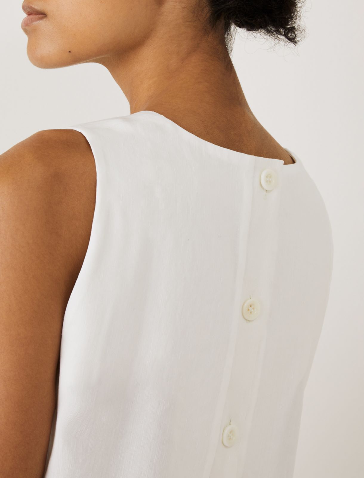 MONOCHROME Linen-blend top, wool white - Marella