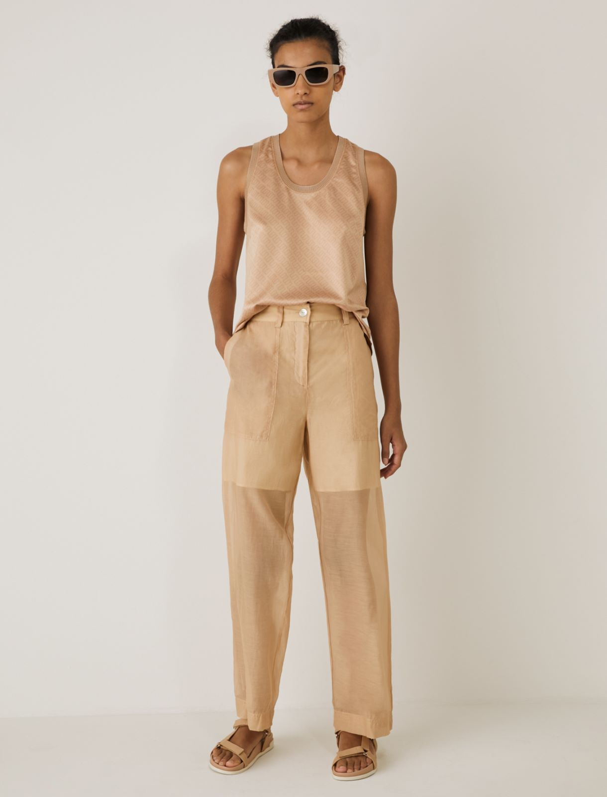 MONOCHROME Satin top, sand - Marella