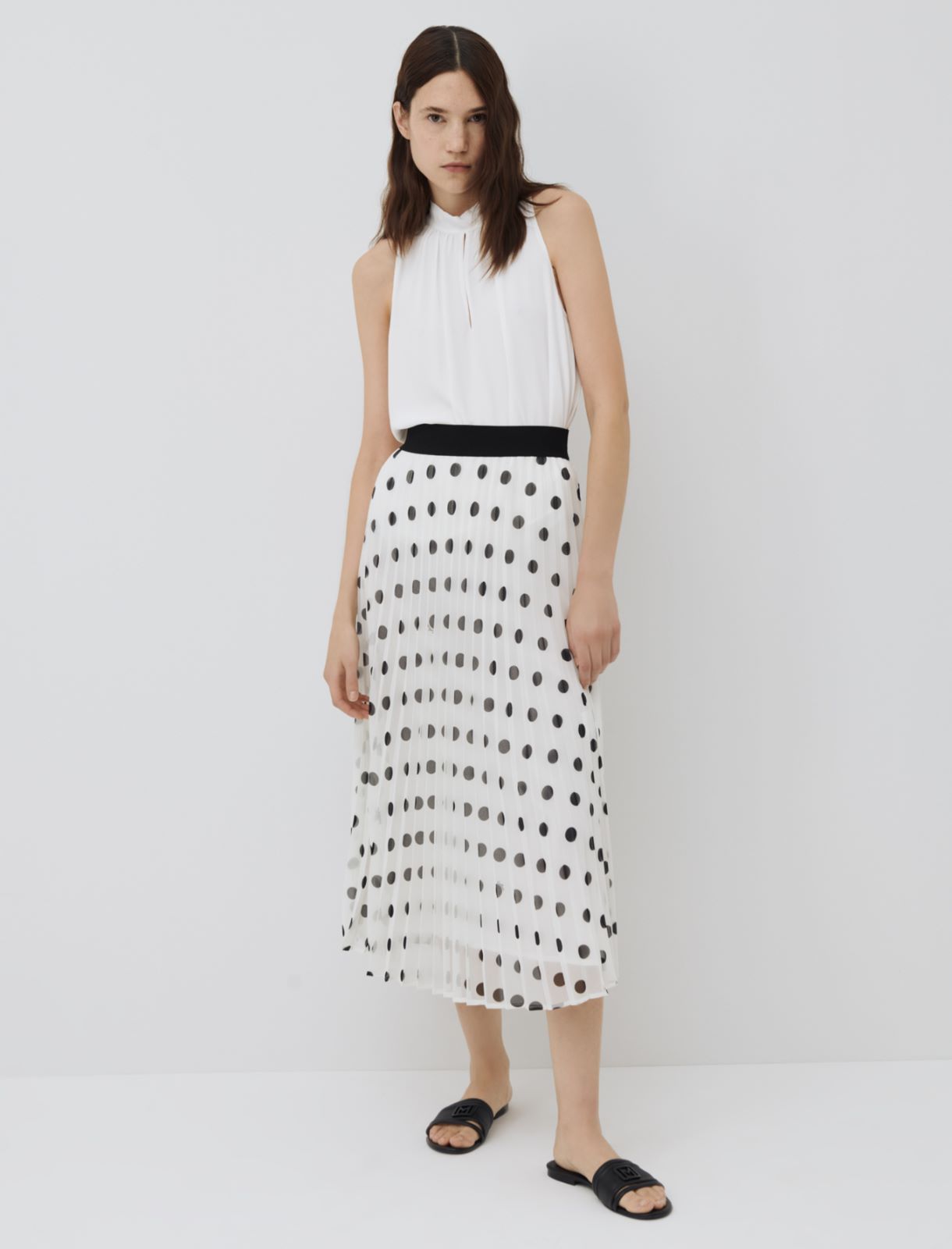 Crepe top, cream - Marella