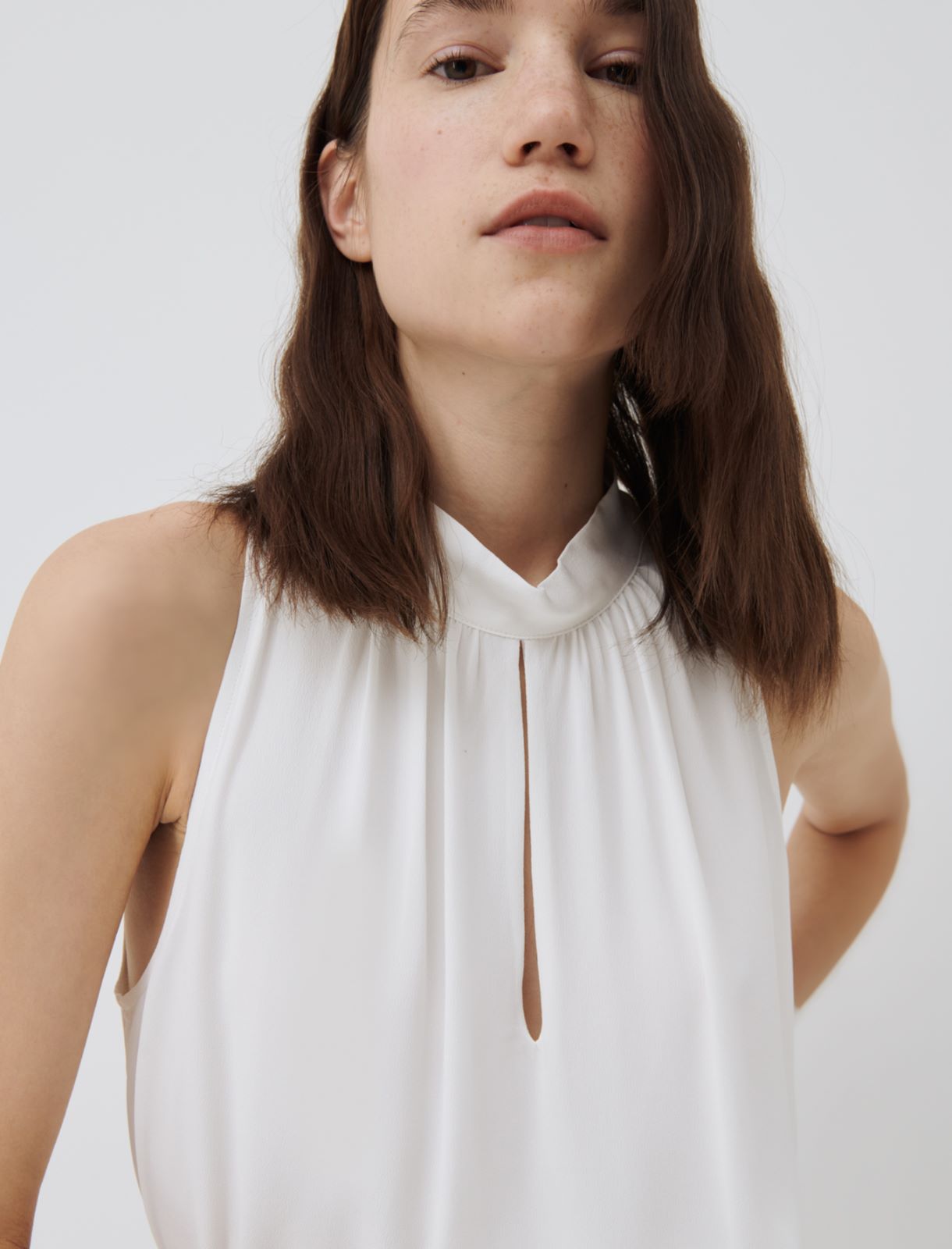Crepe top, cream - Marella